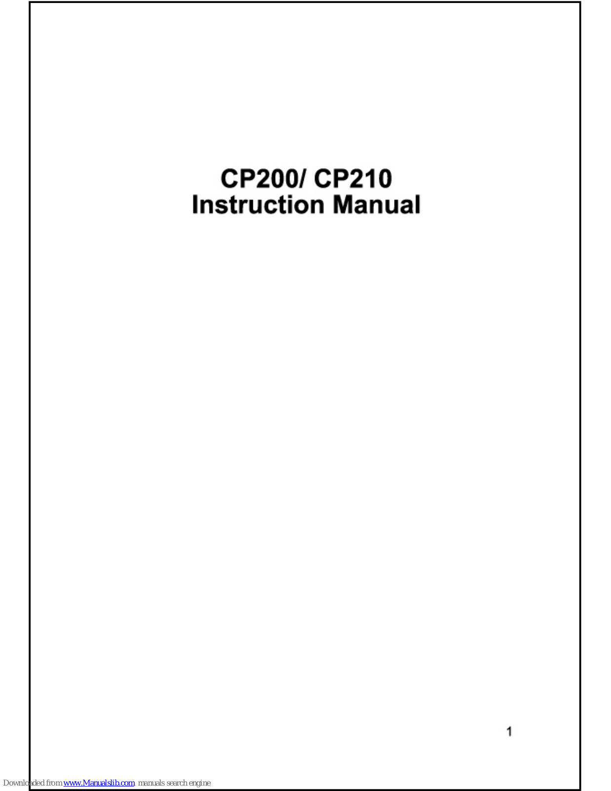 CPS CP200, CP210 Instruction Manual