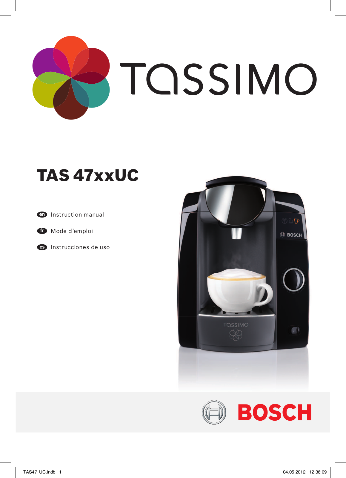 Bosch Tassimo Hot Beverage System intenso User Manual