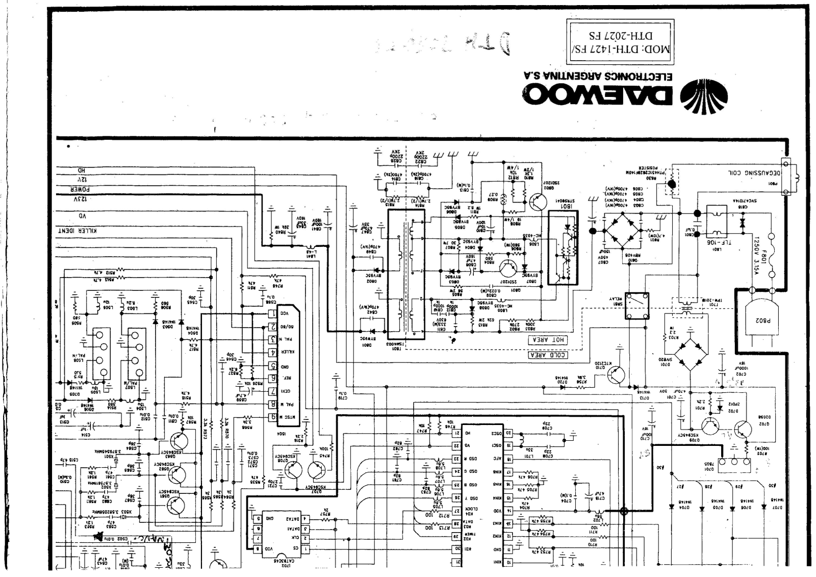 Daewoo DTH1427FS, DTH2027FS Diagram