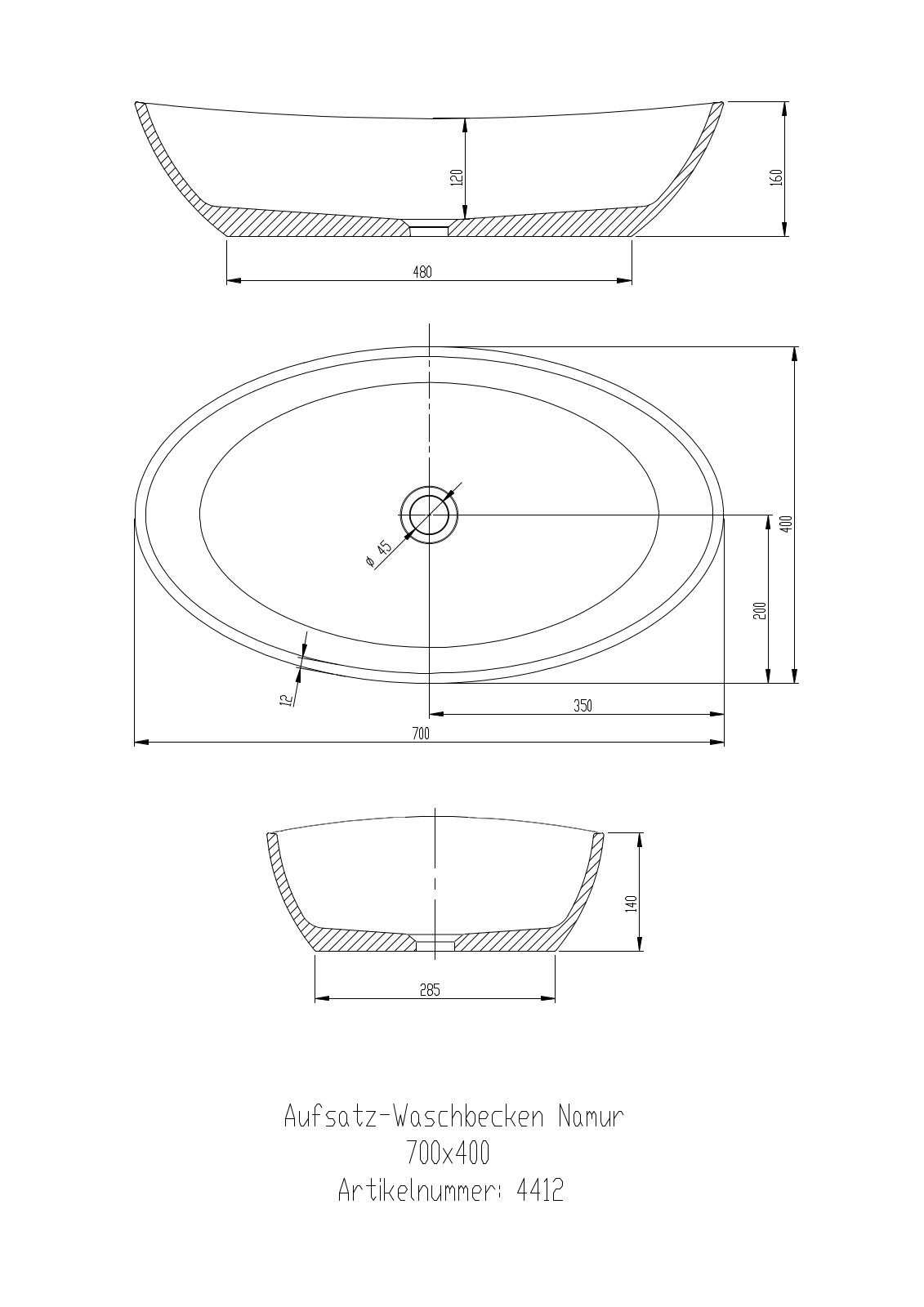 Hoesch 4412 Technical drawing - ManualMachine.com
