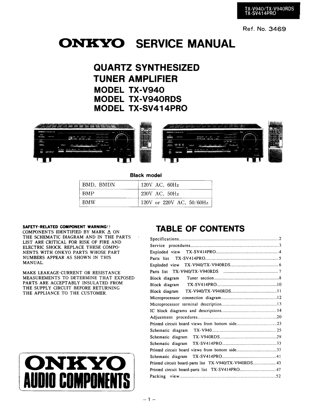 Onkyo TXV-940 Service manual