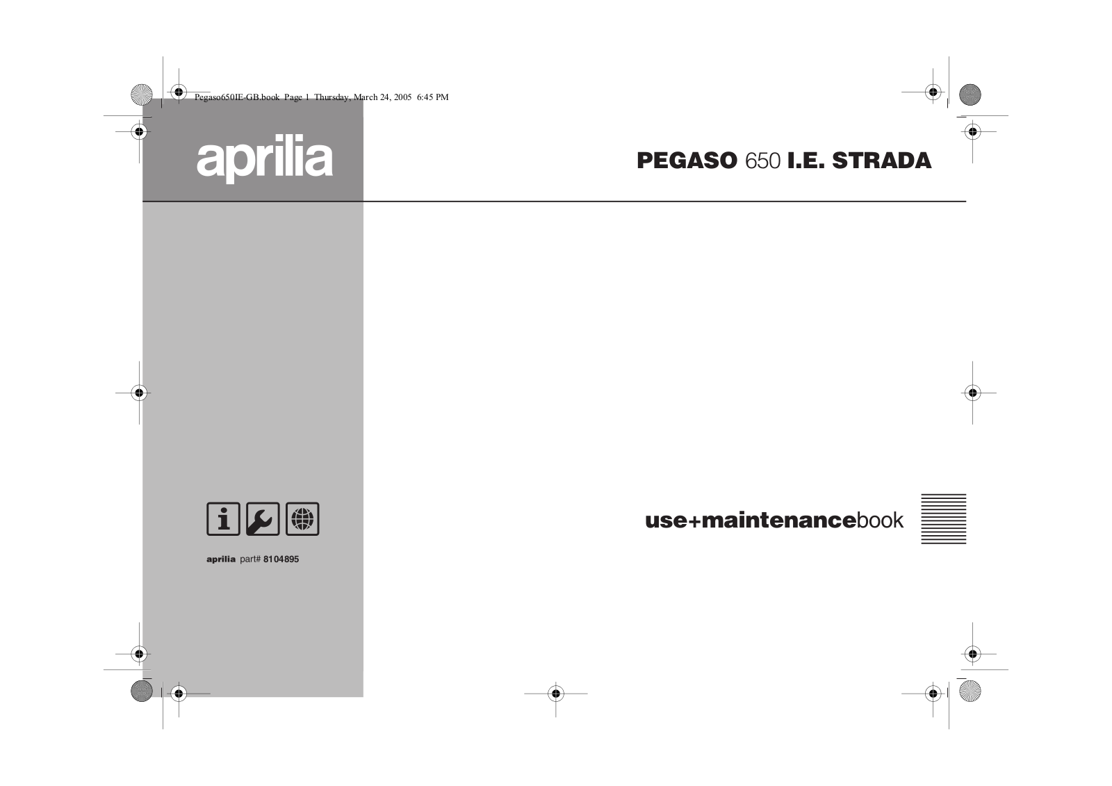 Aprilia PEGASO 650 IE STRADA 2005 User Manual