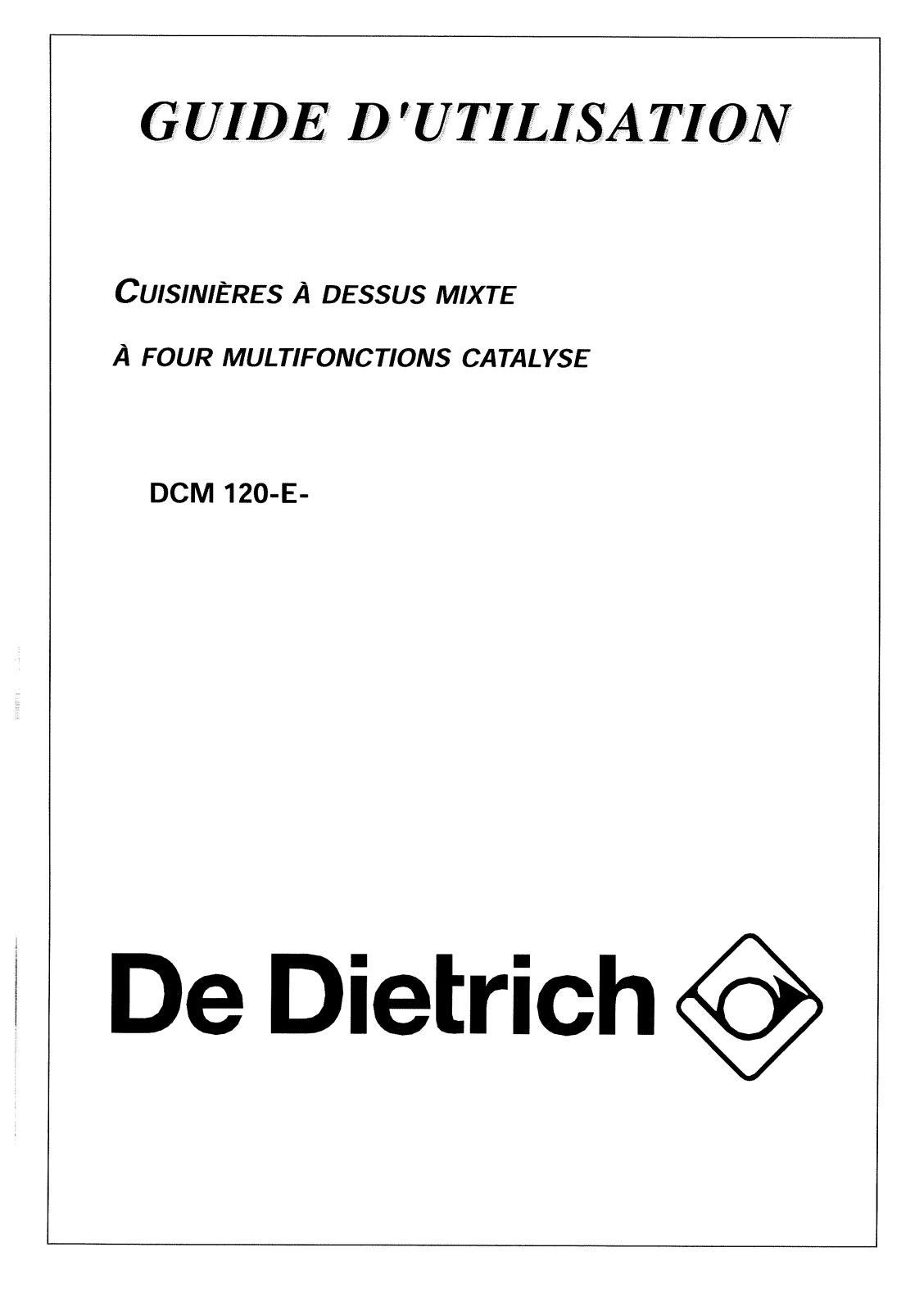 DE DIETRICH DCM120 User Manual