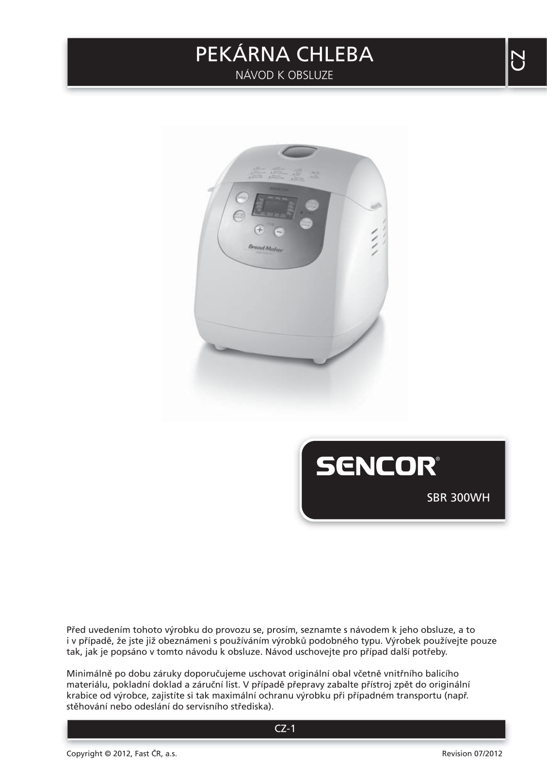 Sencor SBR 300WH User Manual