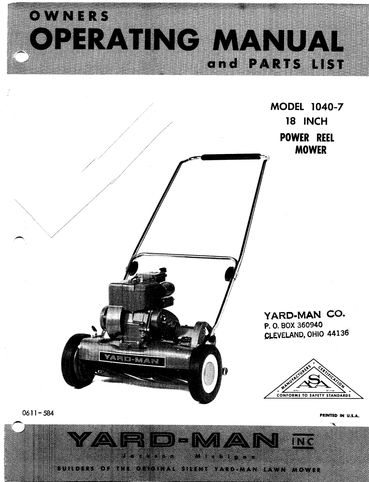 Yard-Man 1040-7 User Manual