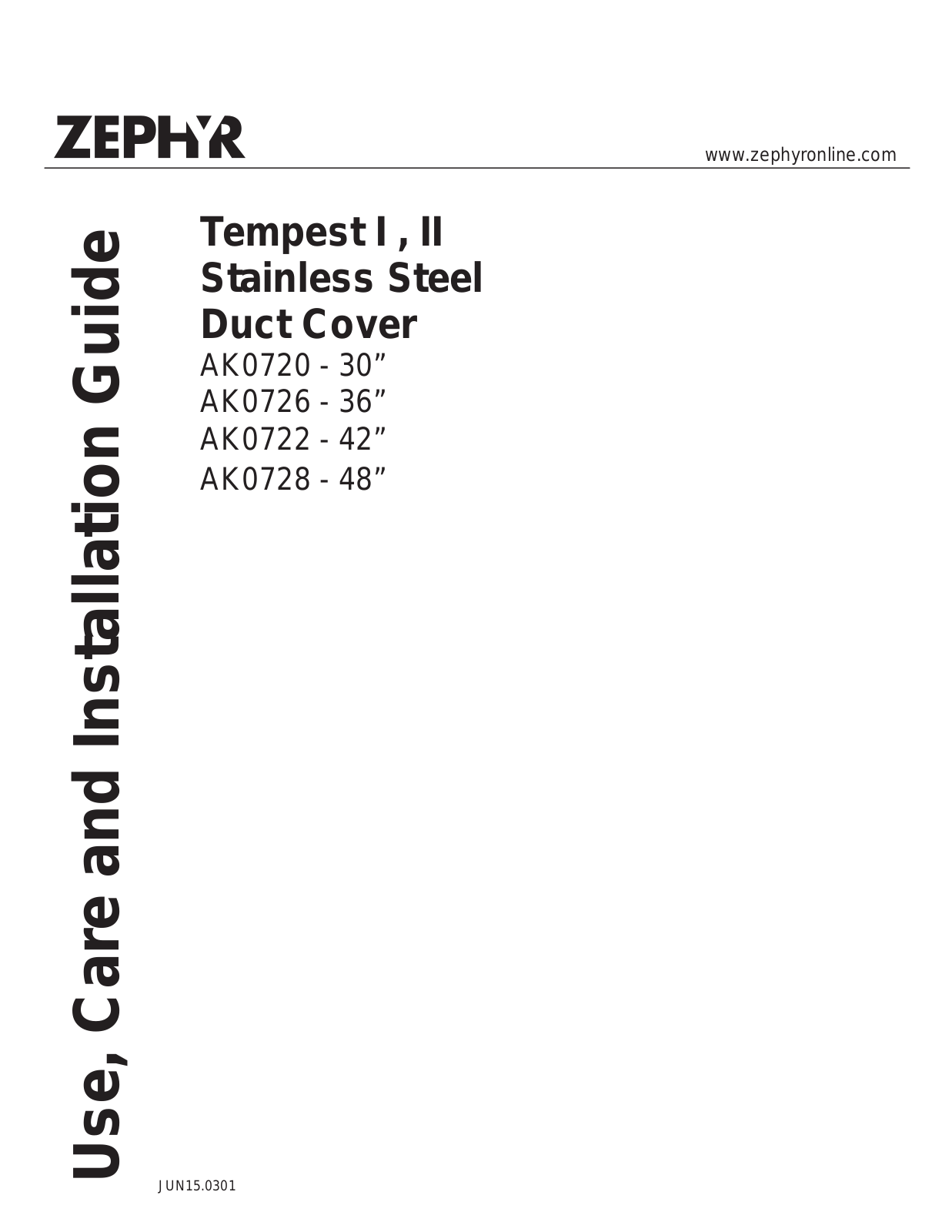 Zephyr AK0720, AK0726, AK0728, AK0722 User Manual