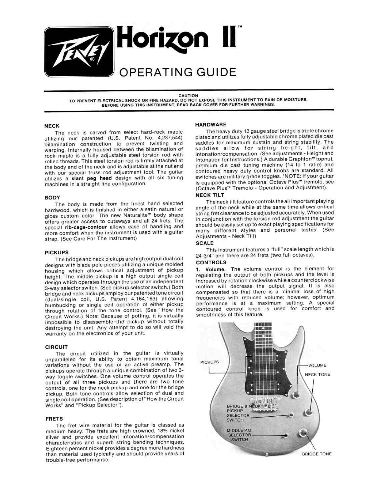 Peavey HORIZON II Operating Manual