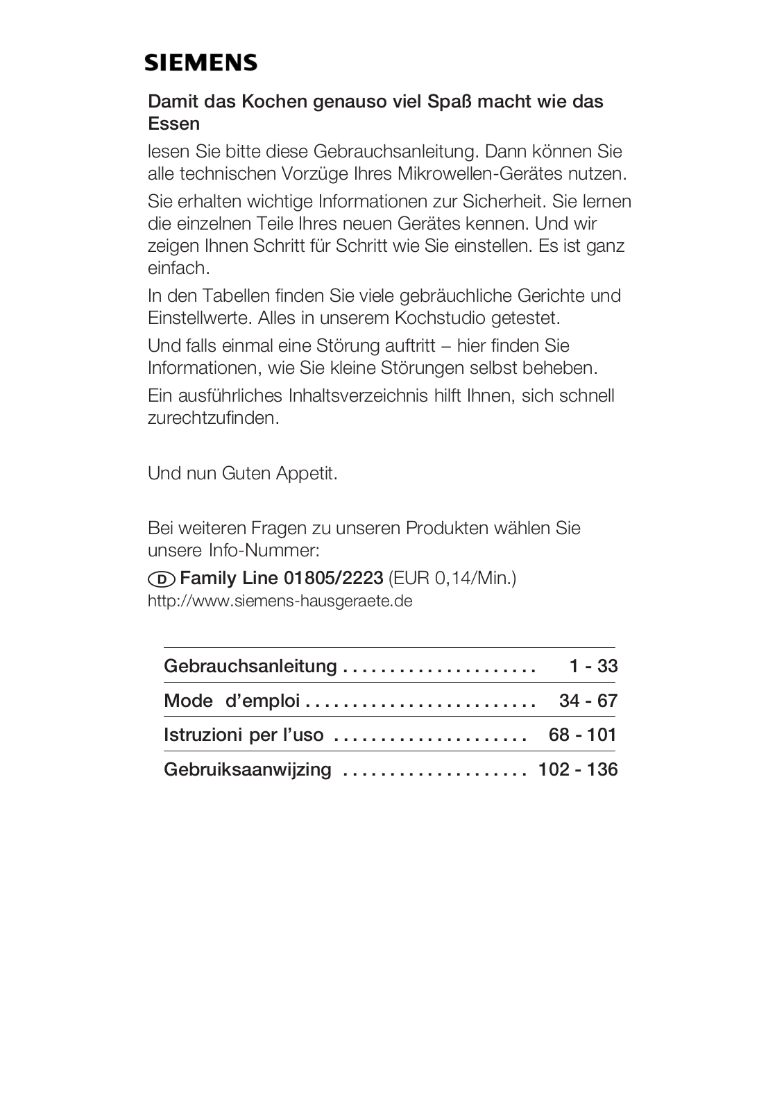 Siemens HF15M241, HF15M541 User Manual