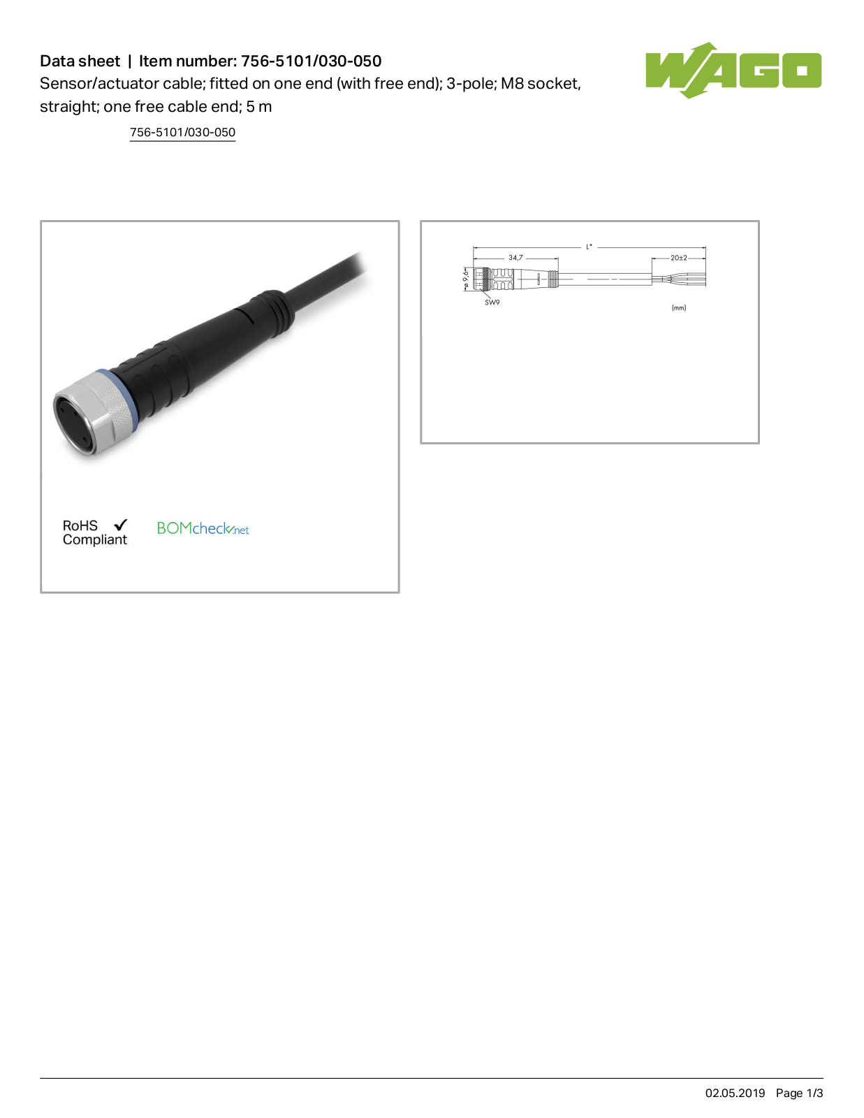 Wago 756-5101/030-050 Data Sheet