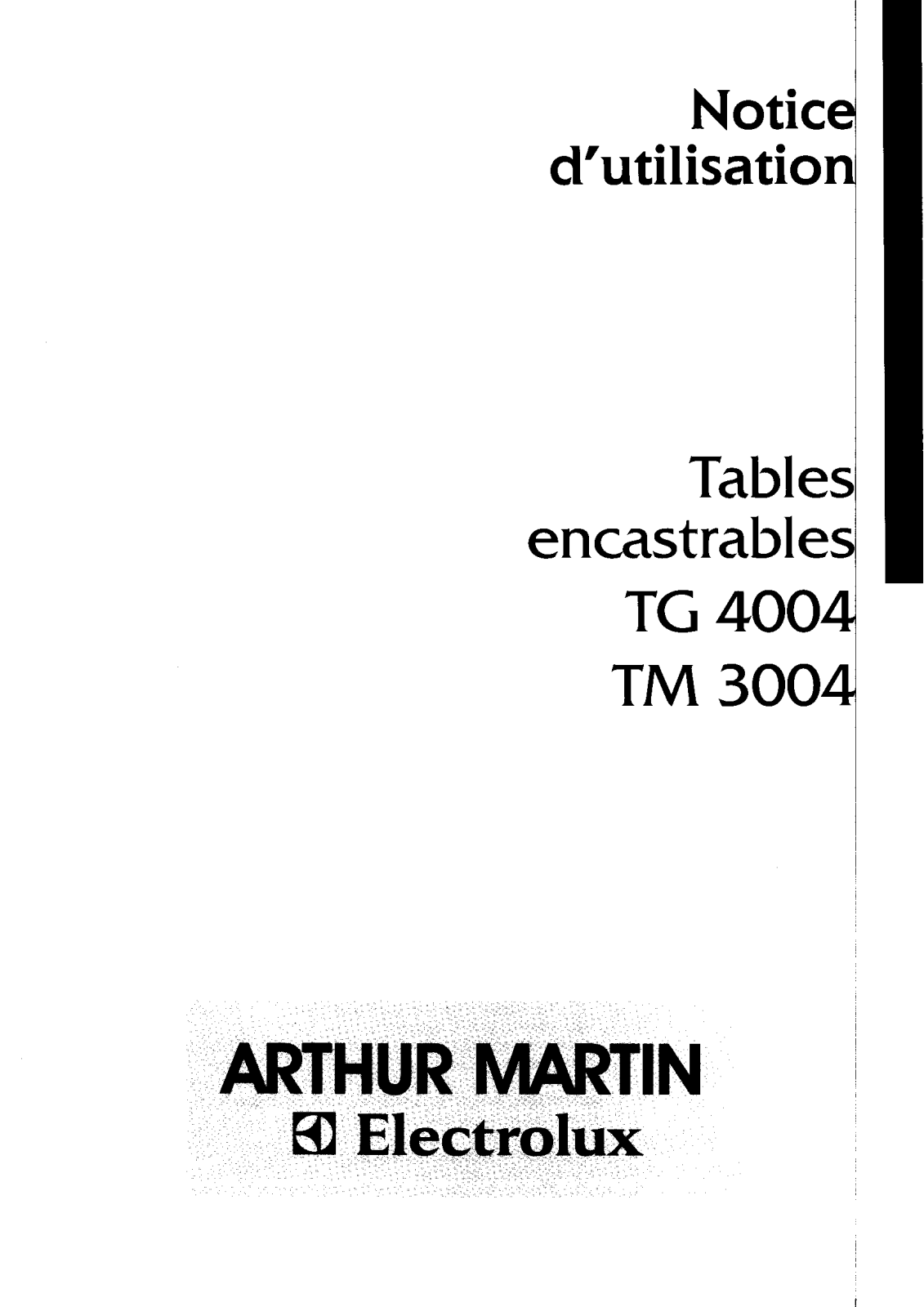 Arthur martin TG4004 User Manual