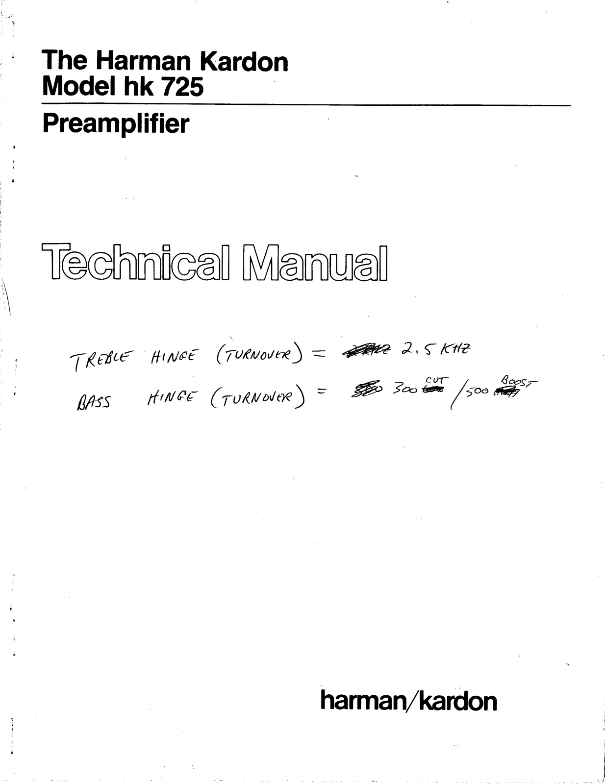 Harman Kardon HK-725 Service manual