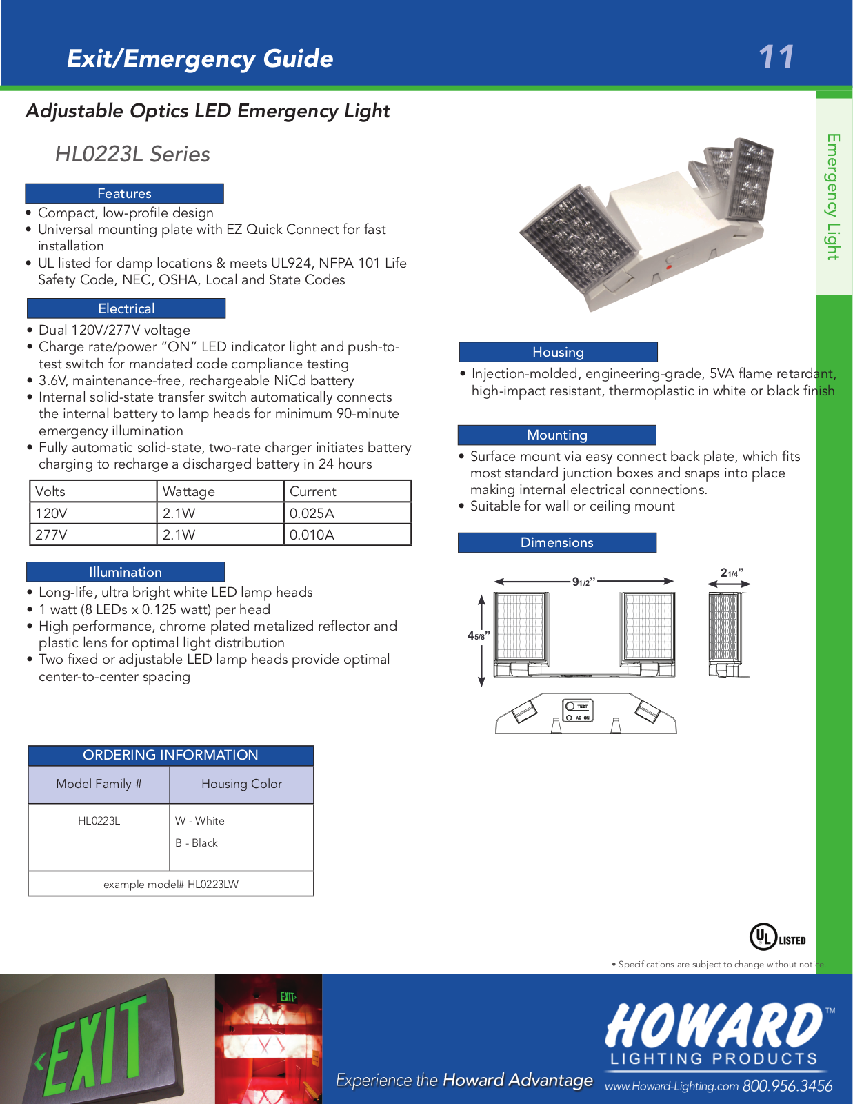 Howard Industries HL0223L Series Catalog Page