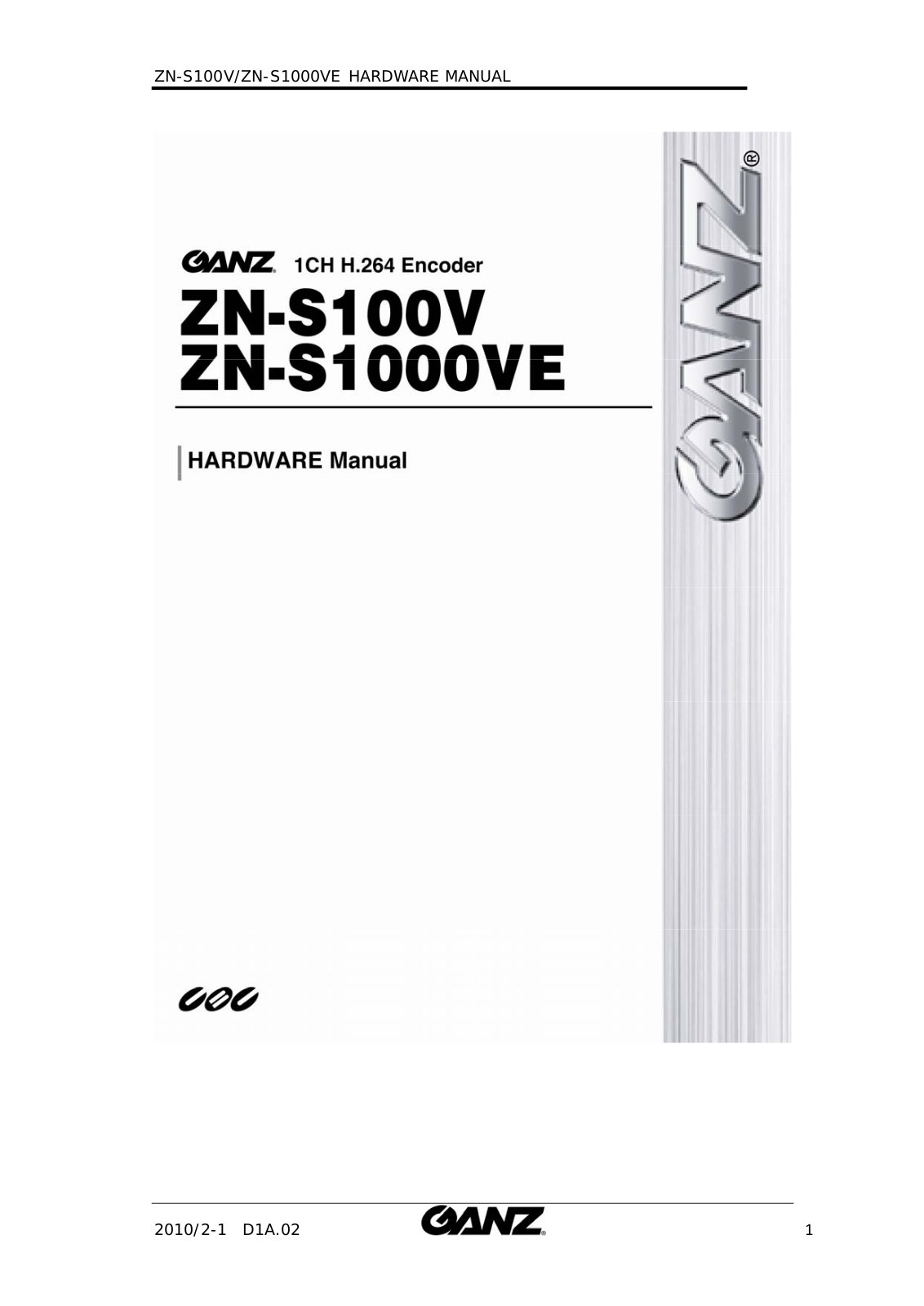 Ganz ZN-S1000VNE Specsheet