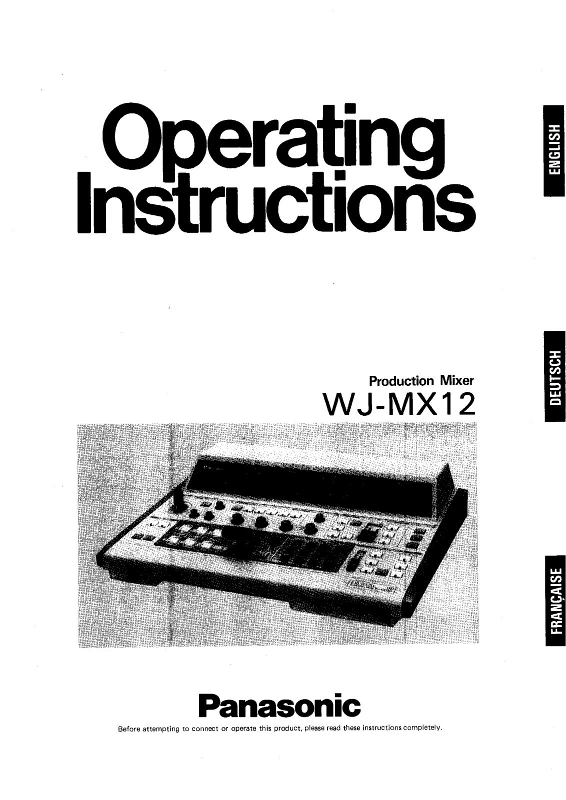 Panasonic WJ-MX12 User Manual