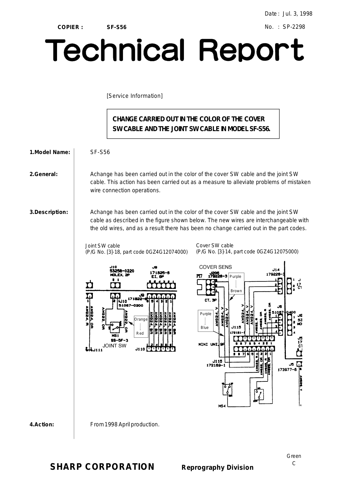 SHARP SP2298 Technical Report - ManualMachine.com