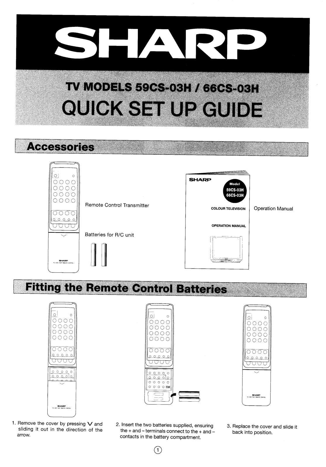 Sharp 66CS03H, 59CS-03H User Manual