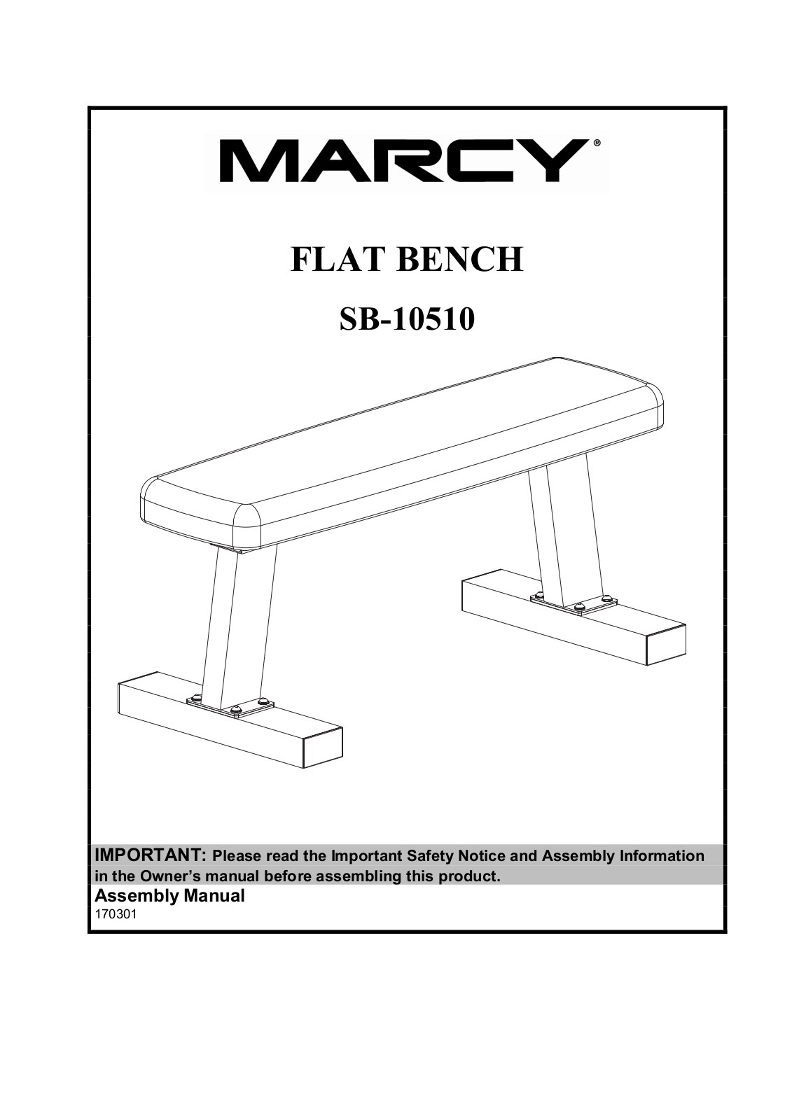 Marcy SB-10510 User Manual