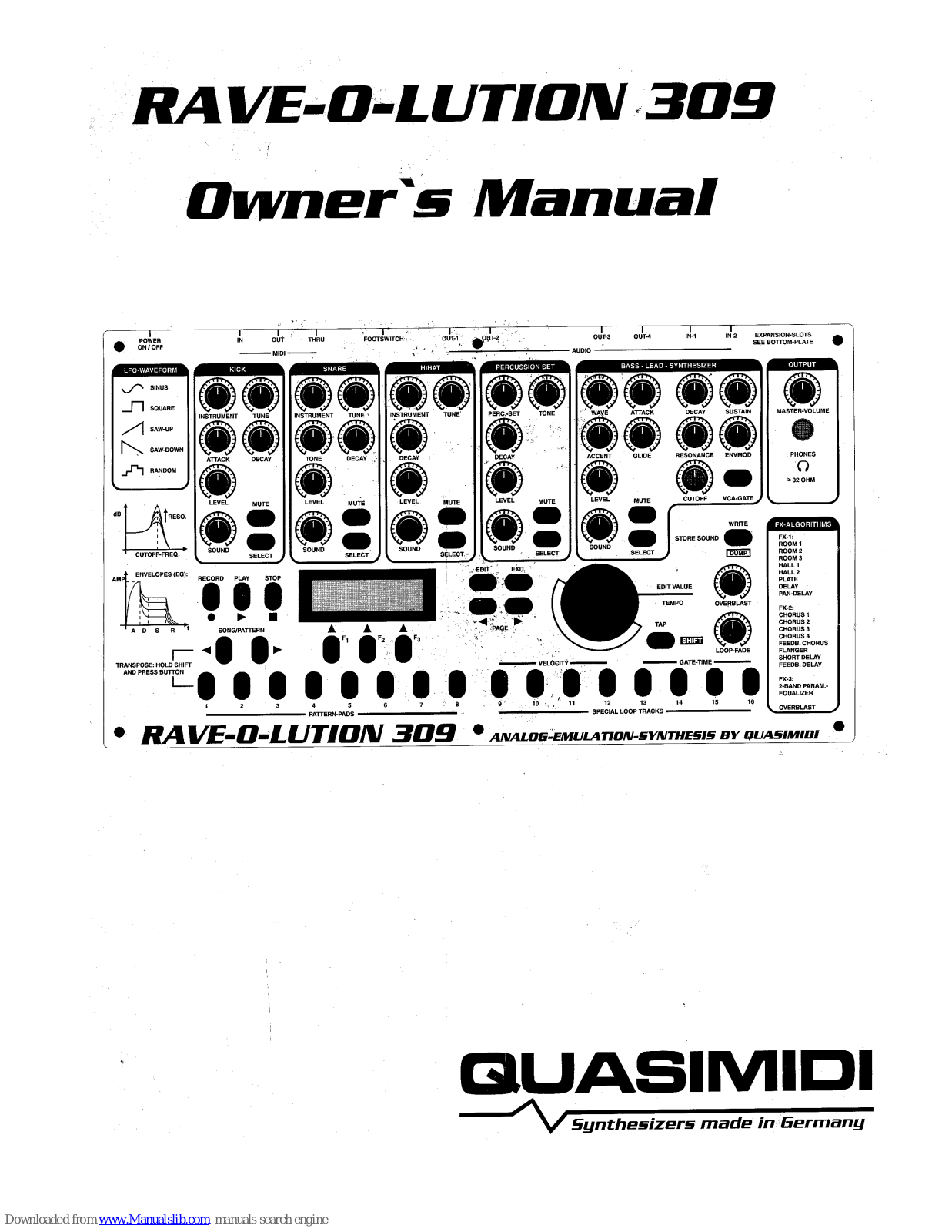 Quasimidi Rave-O-Lution 309 Owner's Manual