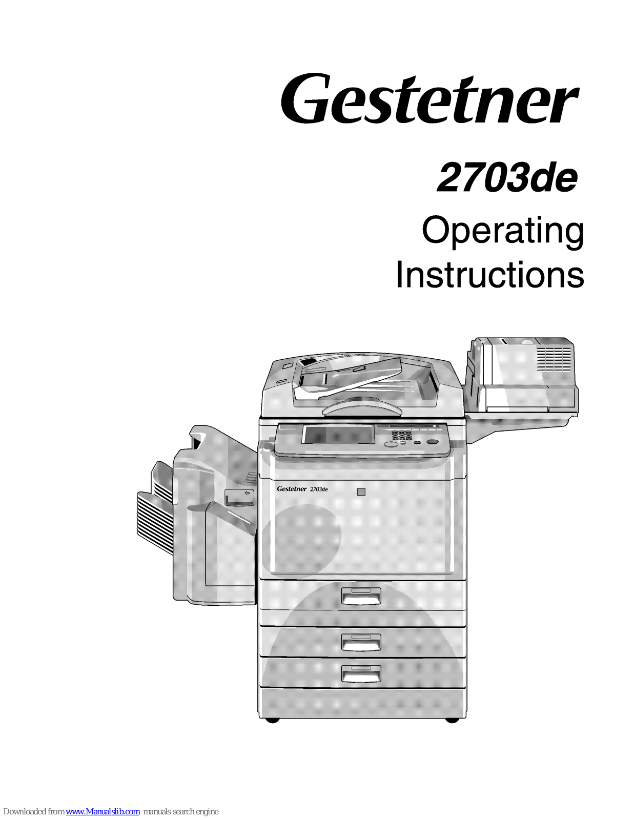 Gestetner 2703de Operating Instructions Manual