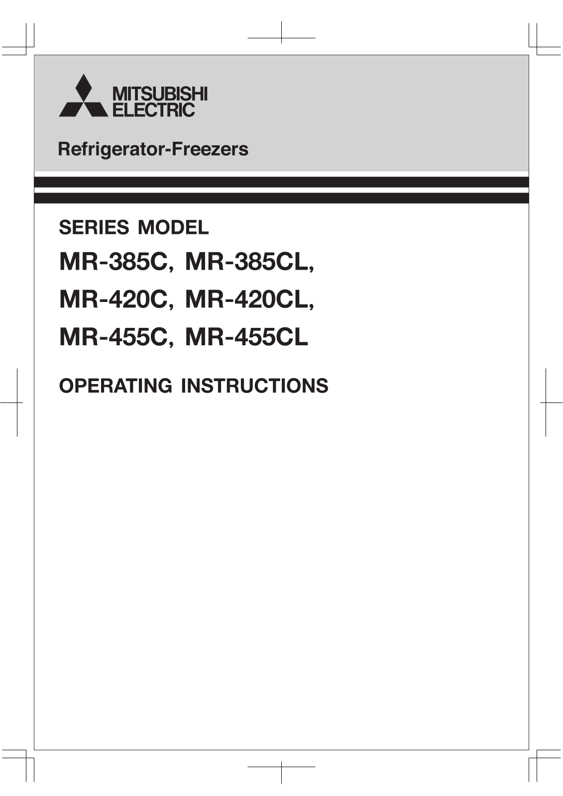 Mitsubishi Electronics MR-385CL, MR-420C, MR-420CL, MR-455C, MR-385C User Manual