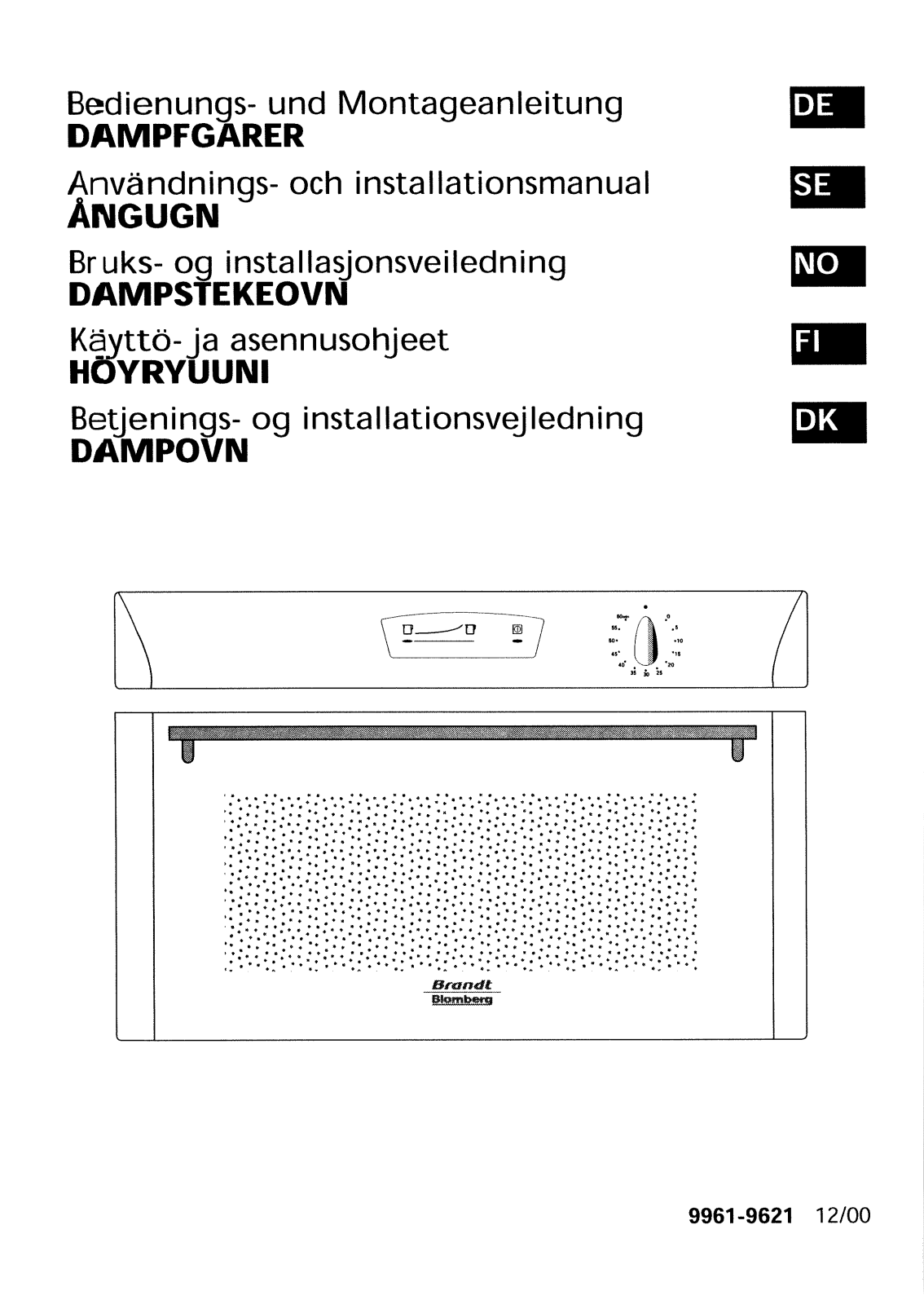 BRANDT FAT52X1N User Manual