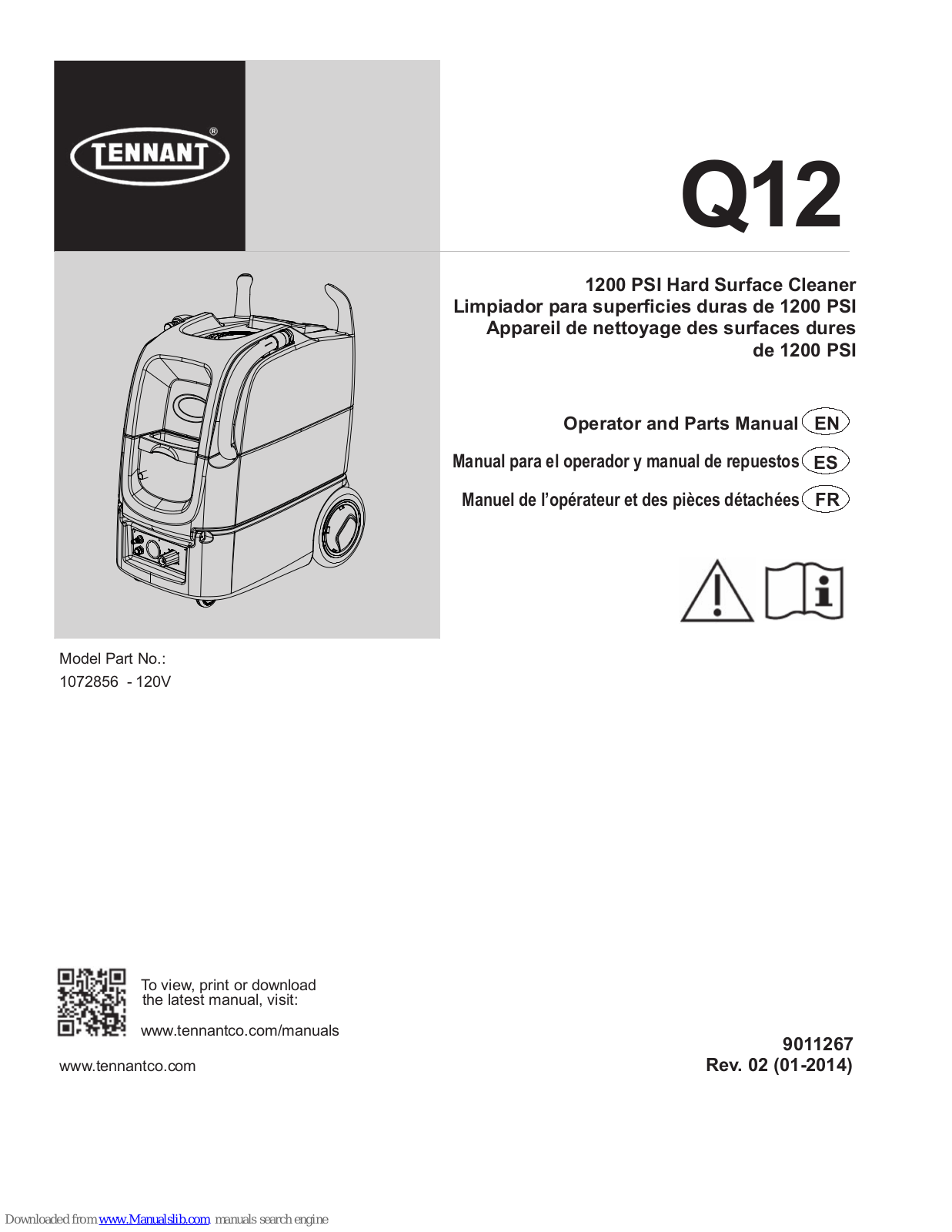 Tennant Q12 Operator And Parts Manual