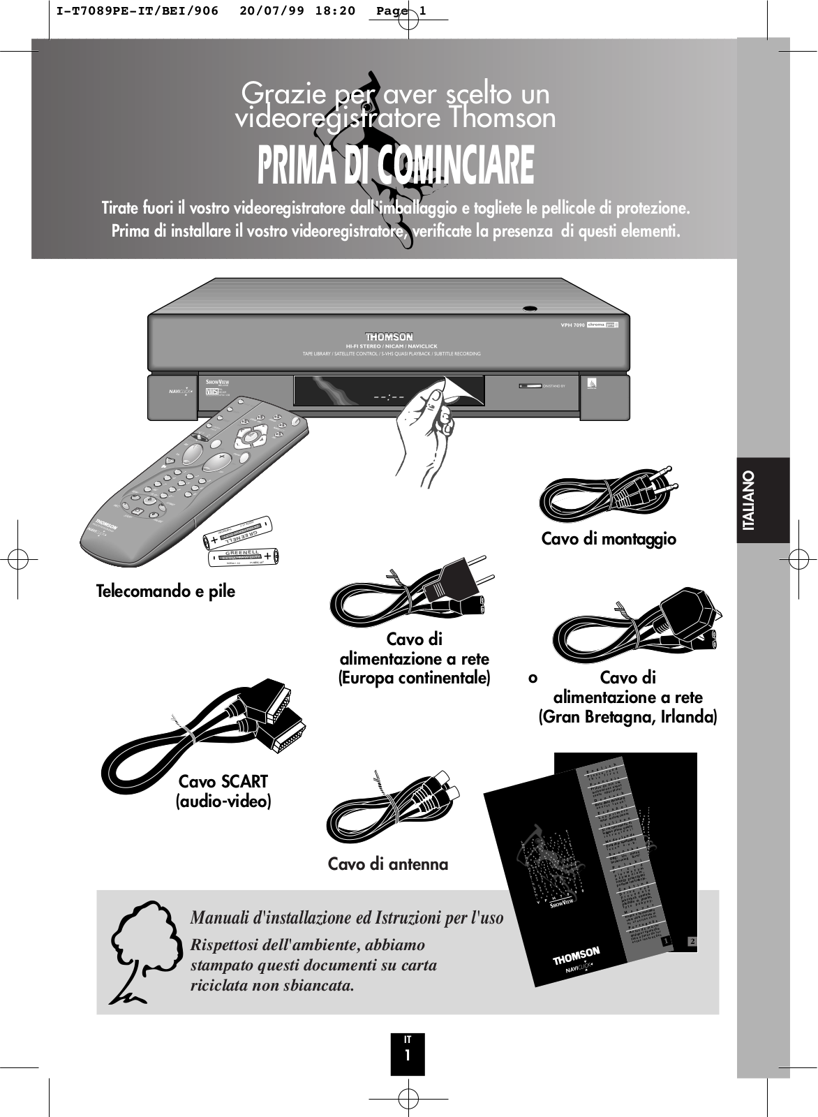 Thomson VPH7090 Installation Instruction