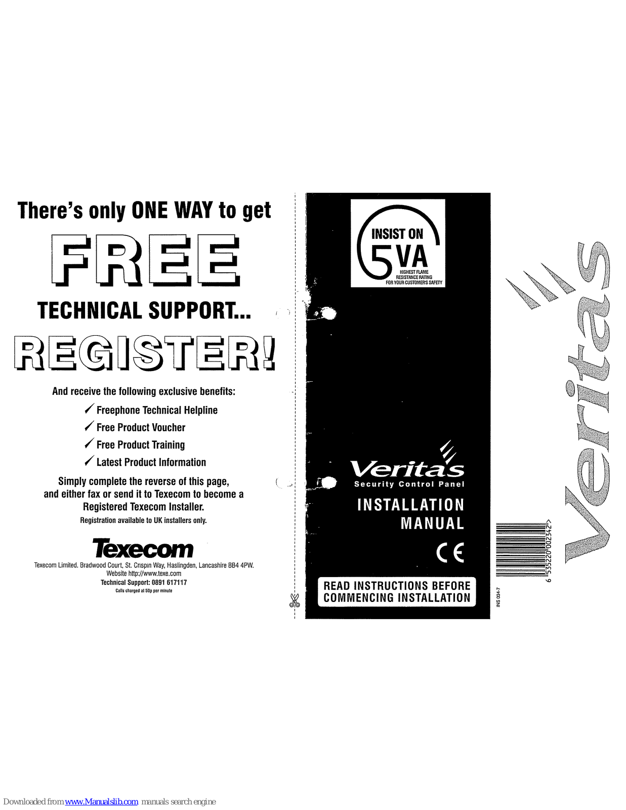 Texecom Veritas Installation Manual