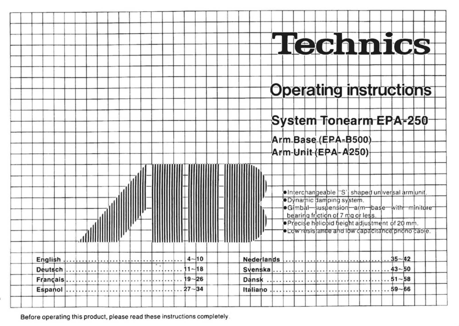 Technics EPA-250 Owners manual