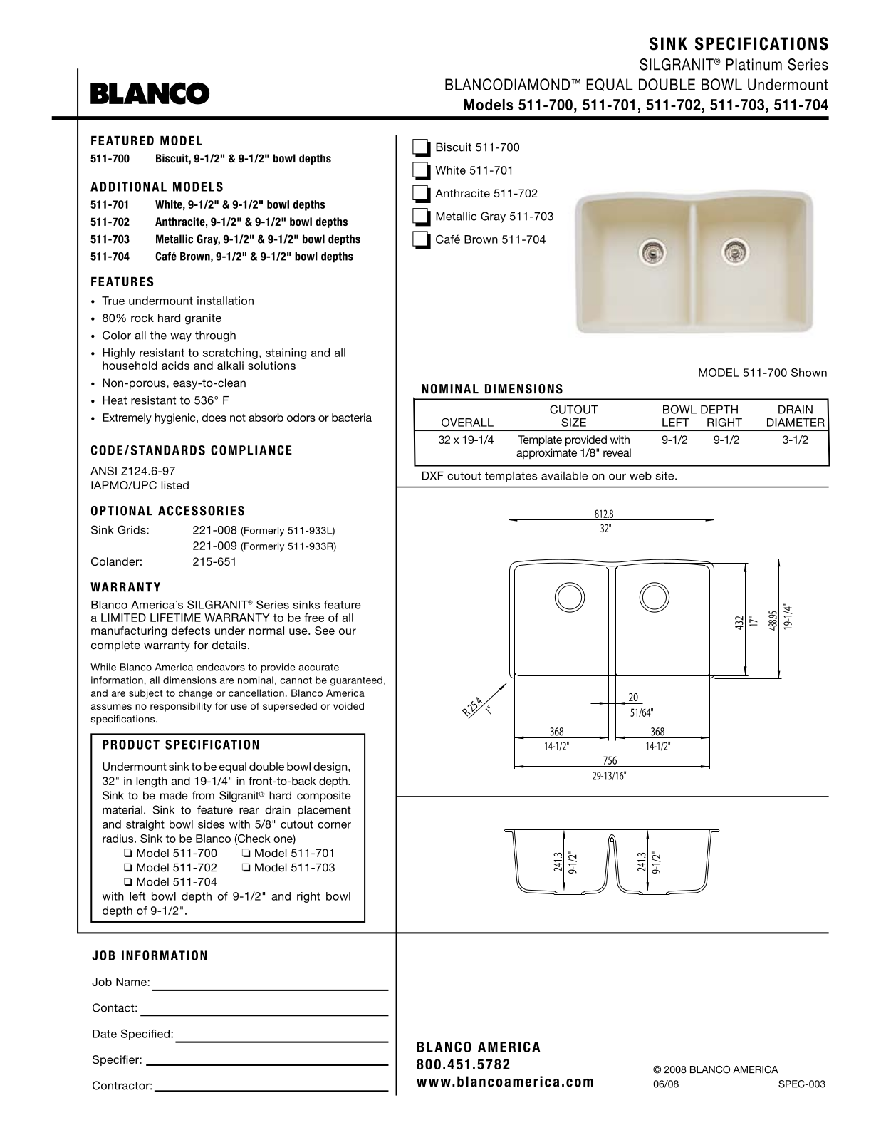 Blanco 511-702, 511-700, 511-704, 511-703, 511-701 User Manual