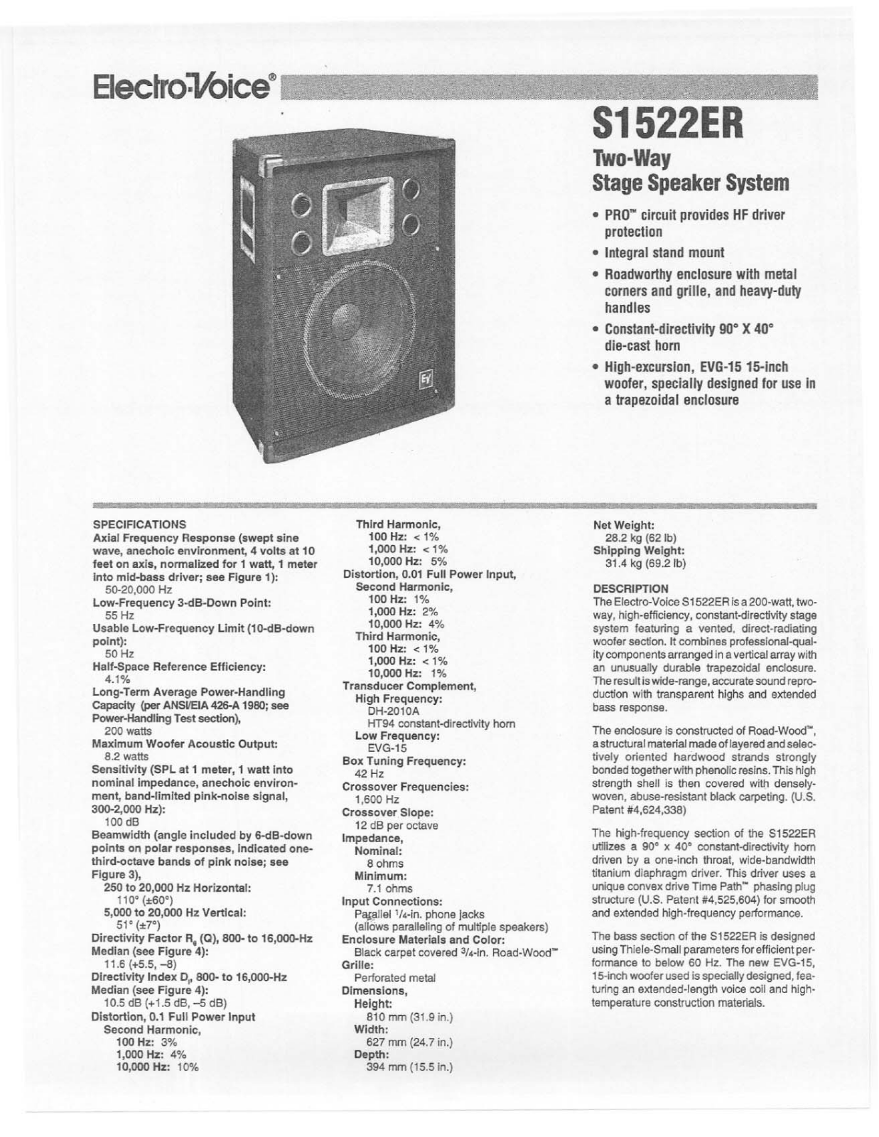 Electro-Voice S1522ER User Manual