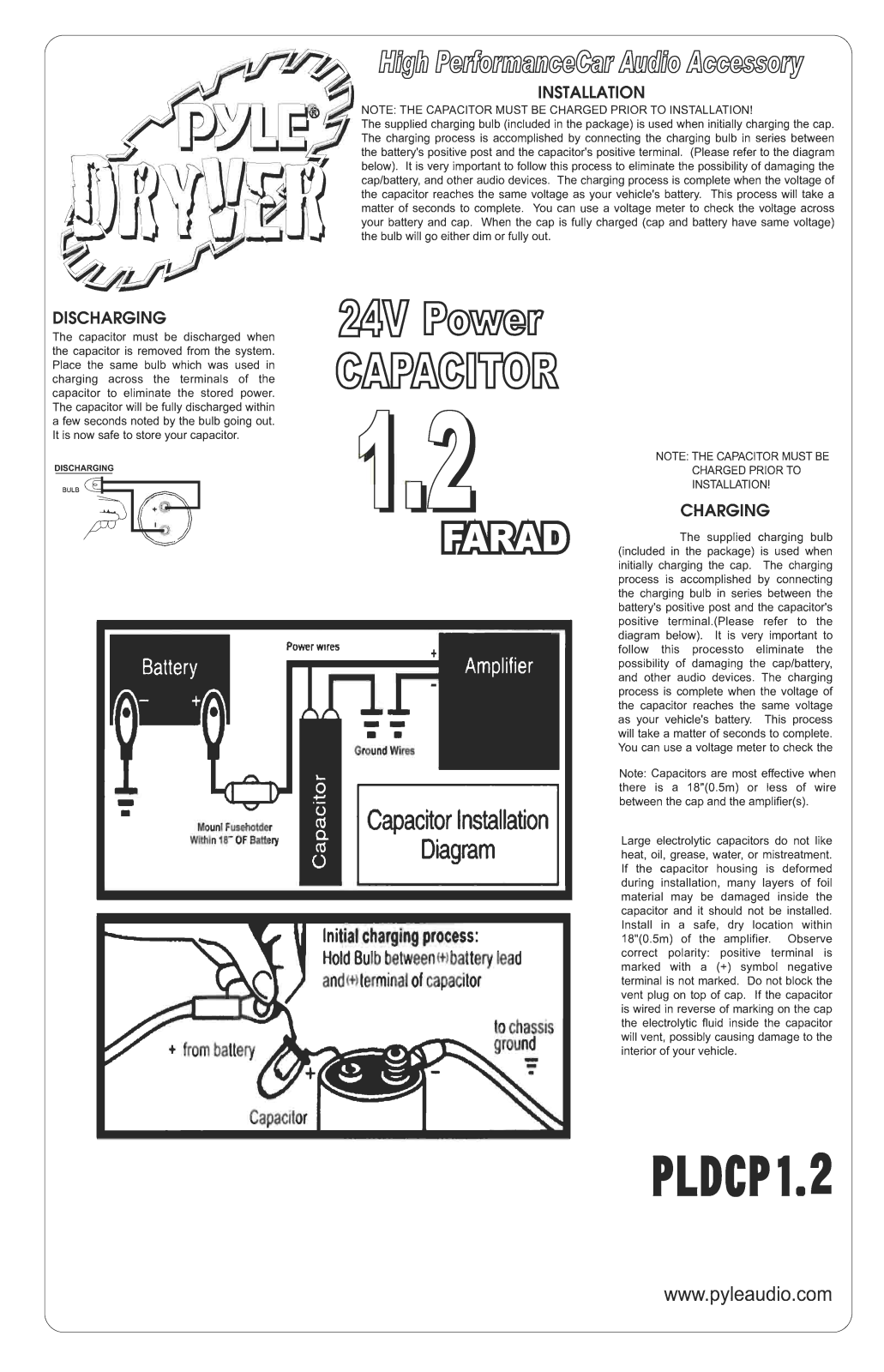 Pyle PLDCP-1.2 Owners manual