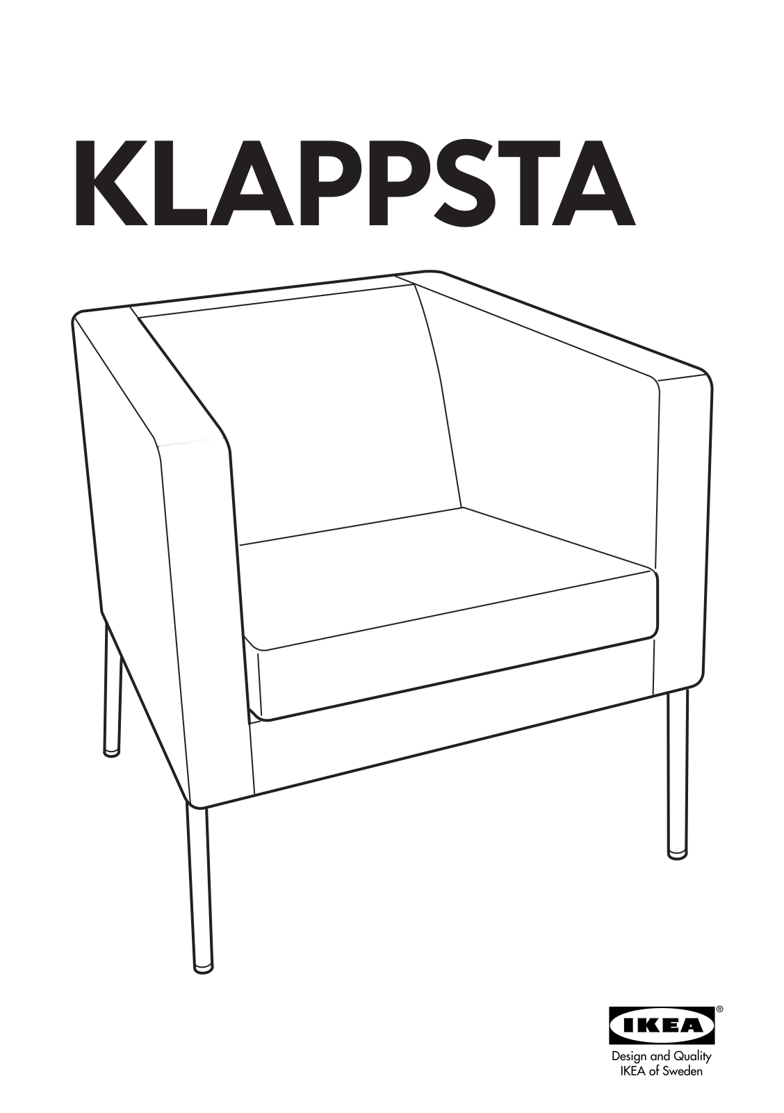 IKEA KLAPPSTA ARMCHAIR UNDERFRAME LEGS User Manual