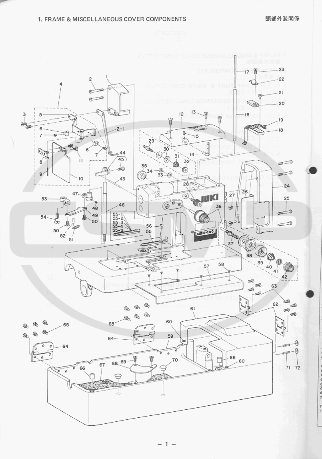 Juki MBH180 Parts Book