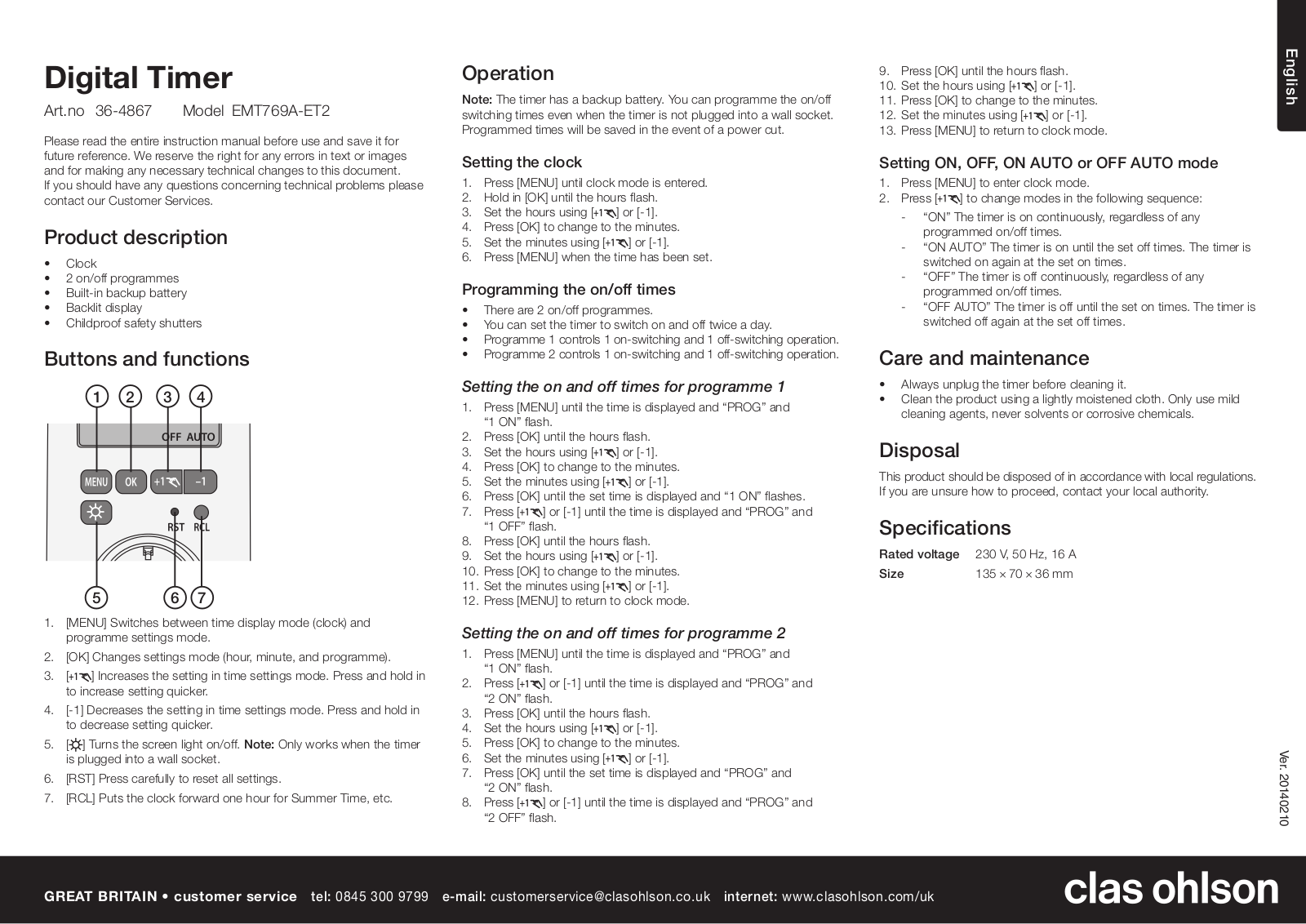 Clas Ohlson EMT769A User Manual