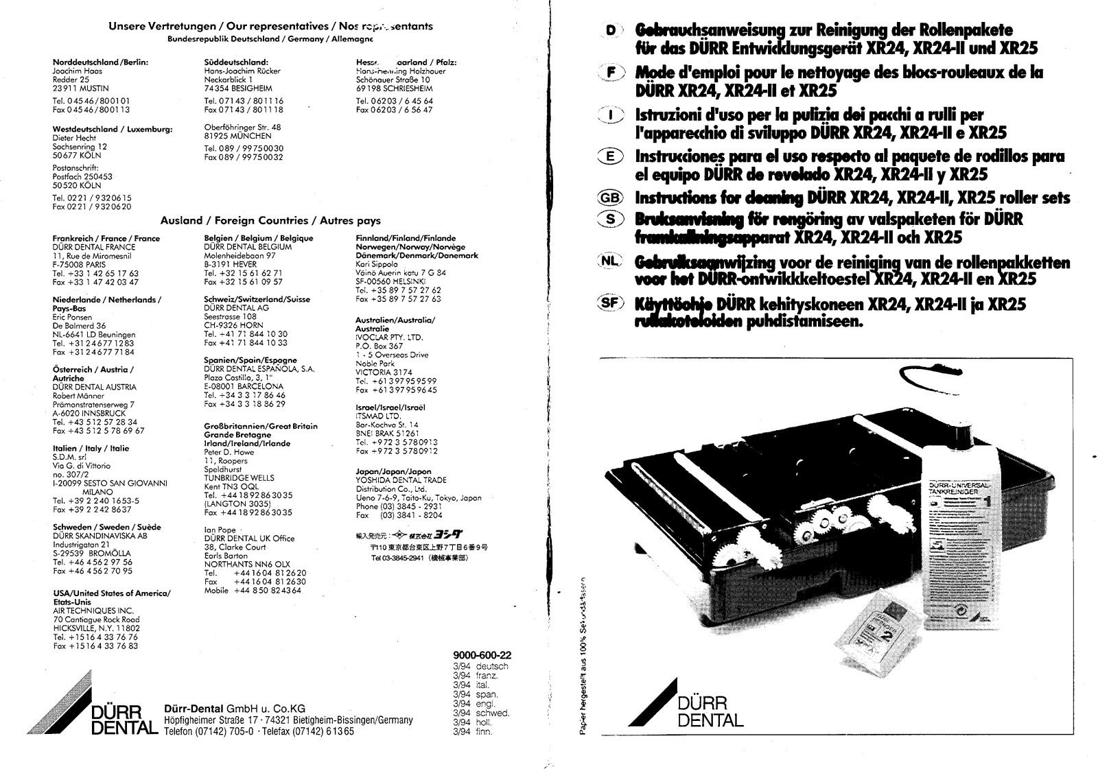 DÜRR XR24, XR25 User Manual