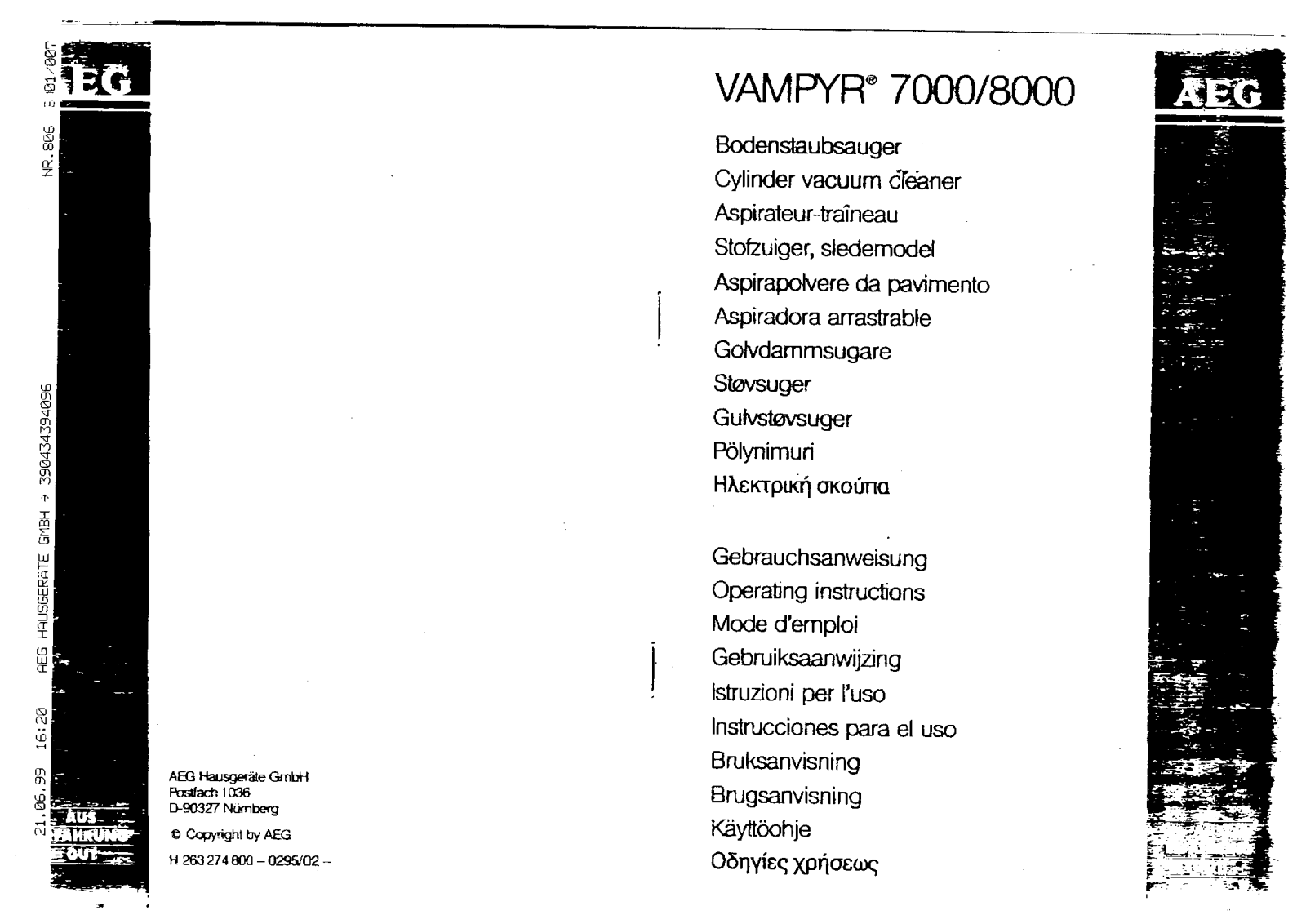 AEG VAMPYR7000 User Manual