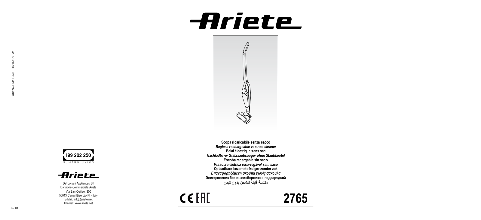 Ariete 2765 User Manual