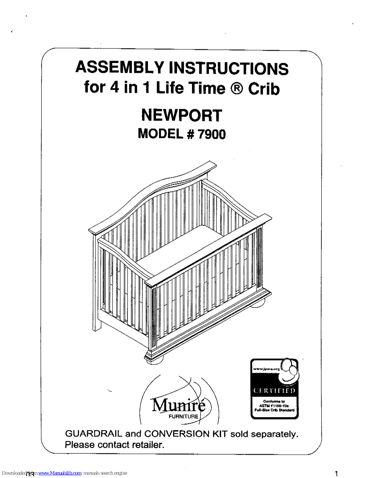 Munire Newport 7900 Assembly Instructions Manual