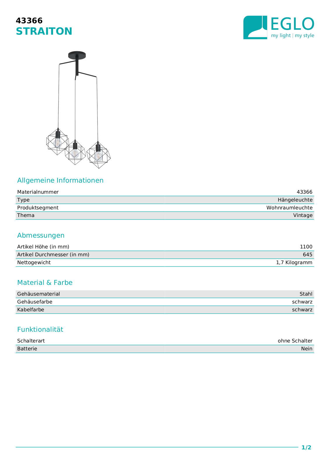 Eglo 43366 Service Manual