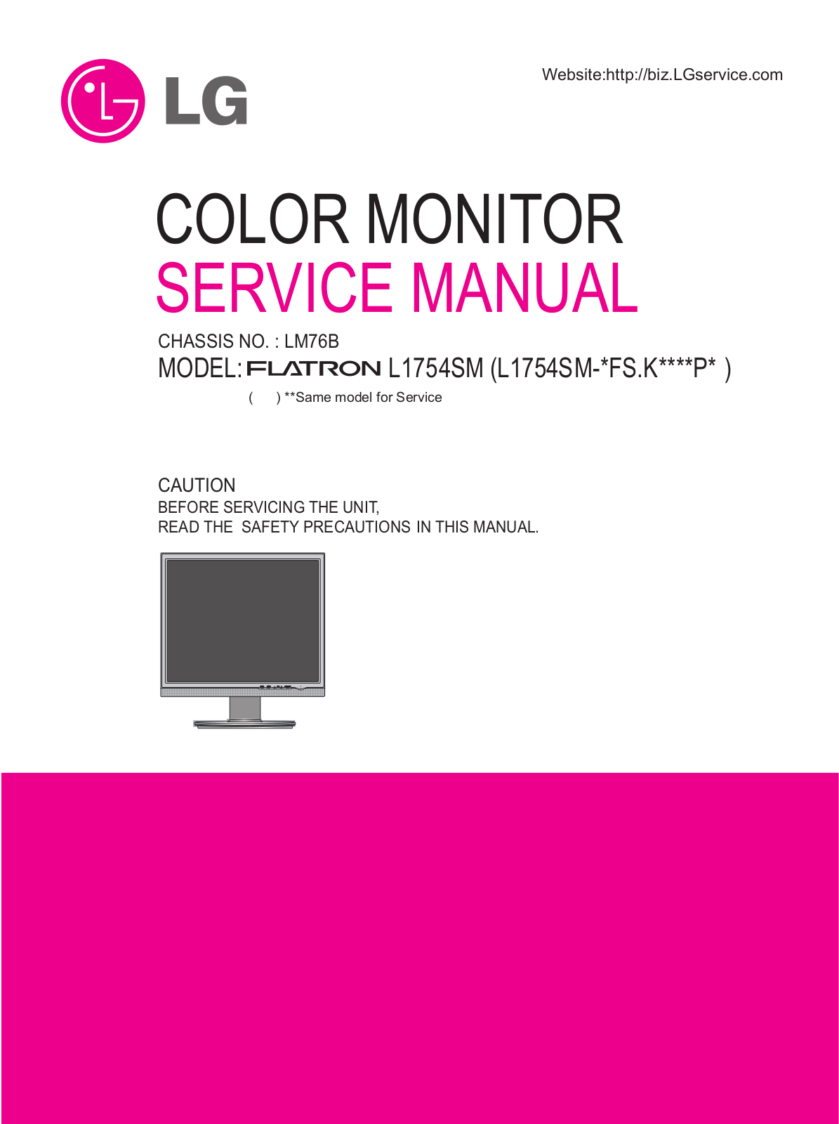 LG Flatron L1754SM Service Manual