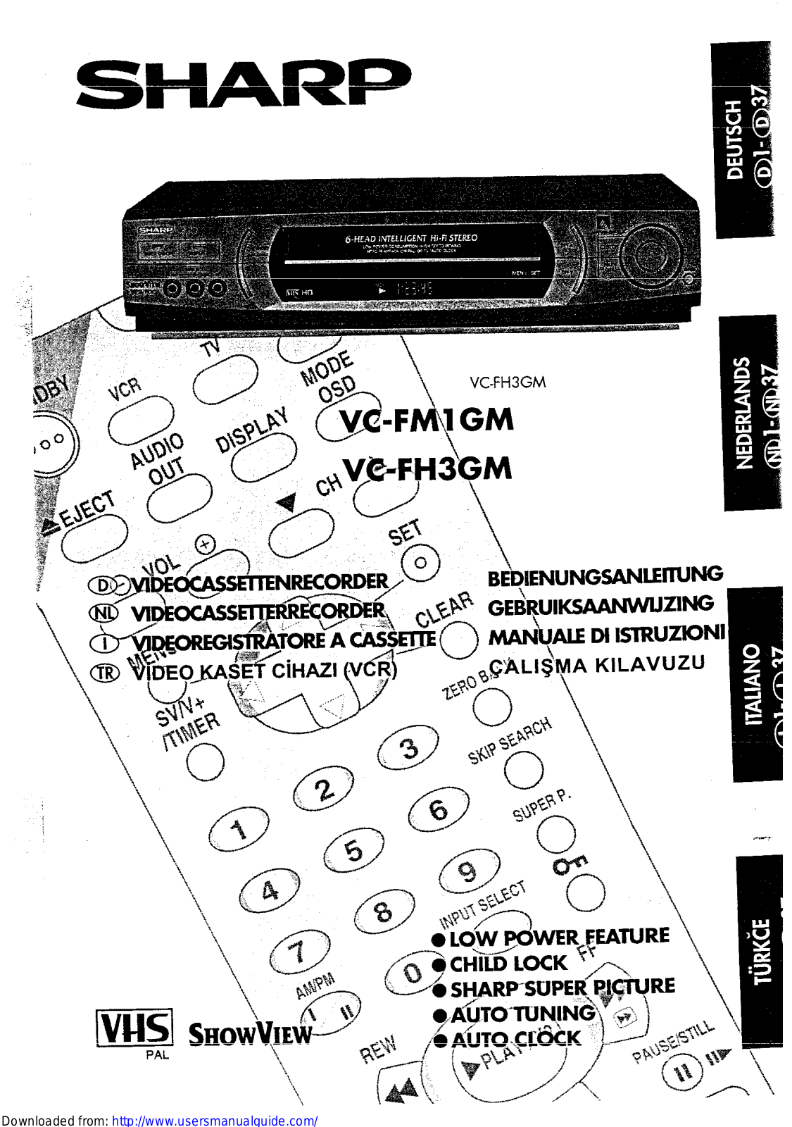 SHARP VC-FM1GM/FH3GM User Manual