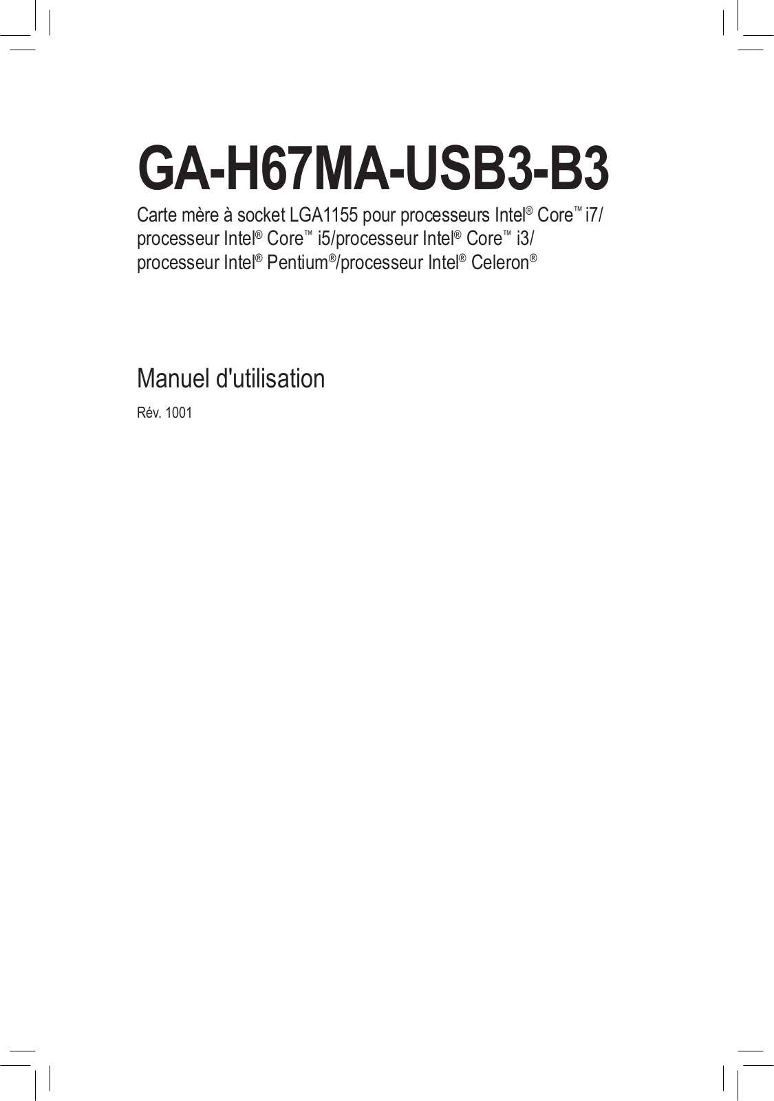 GIGABYTE GA-H67MA-USB3-B3 User Manual