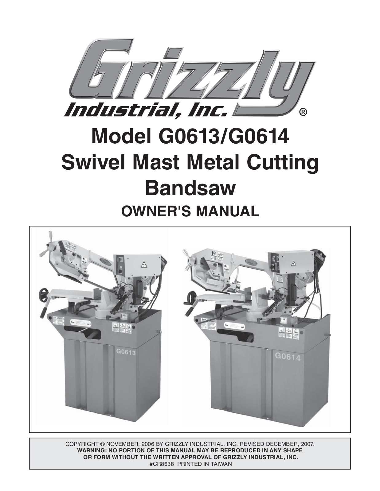 Grizzly G0613 User Manual