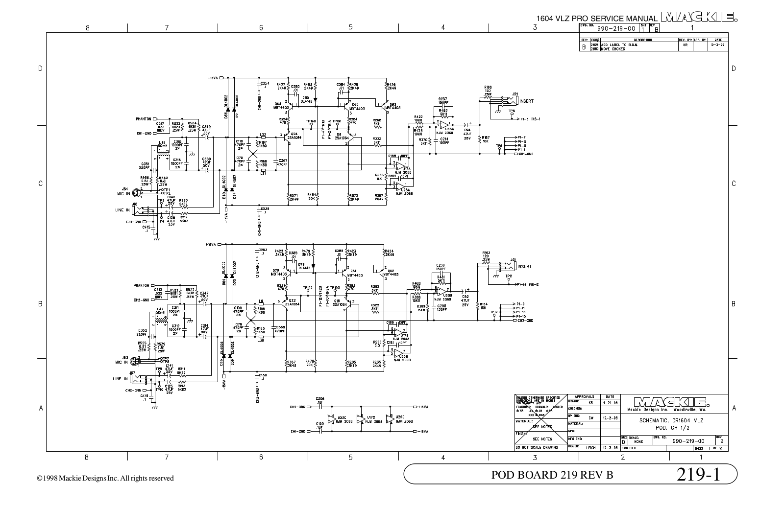 Mackie CR1604VLZ Schematic