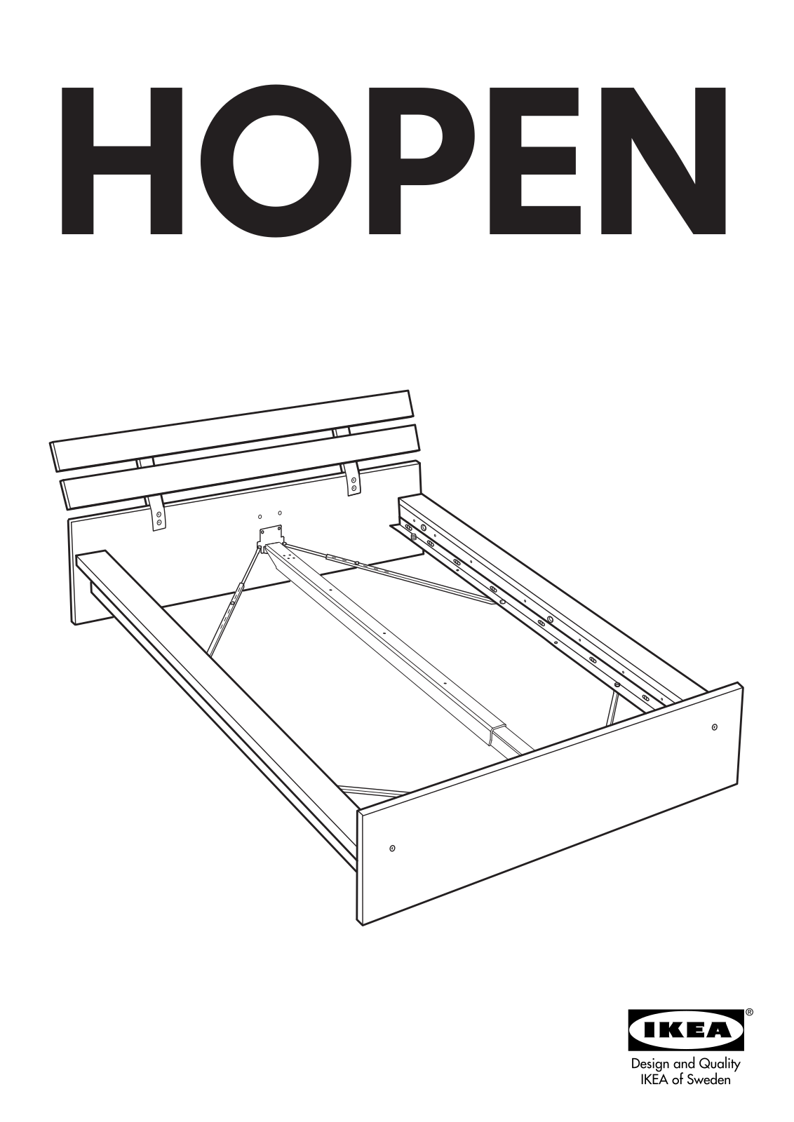 IKEA HOPEN BED FRAME FULL-DOUBLE, HOPEN BED FRAME QUEEN, HOPEN BED FRAME KING Assembly Instruction