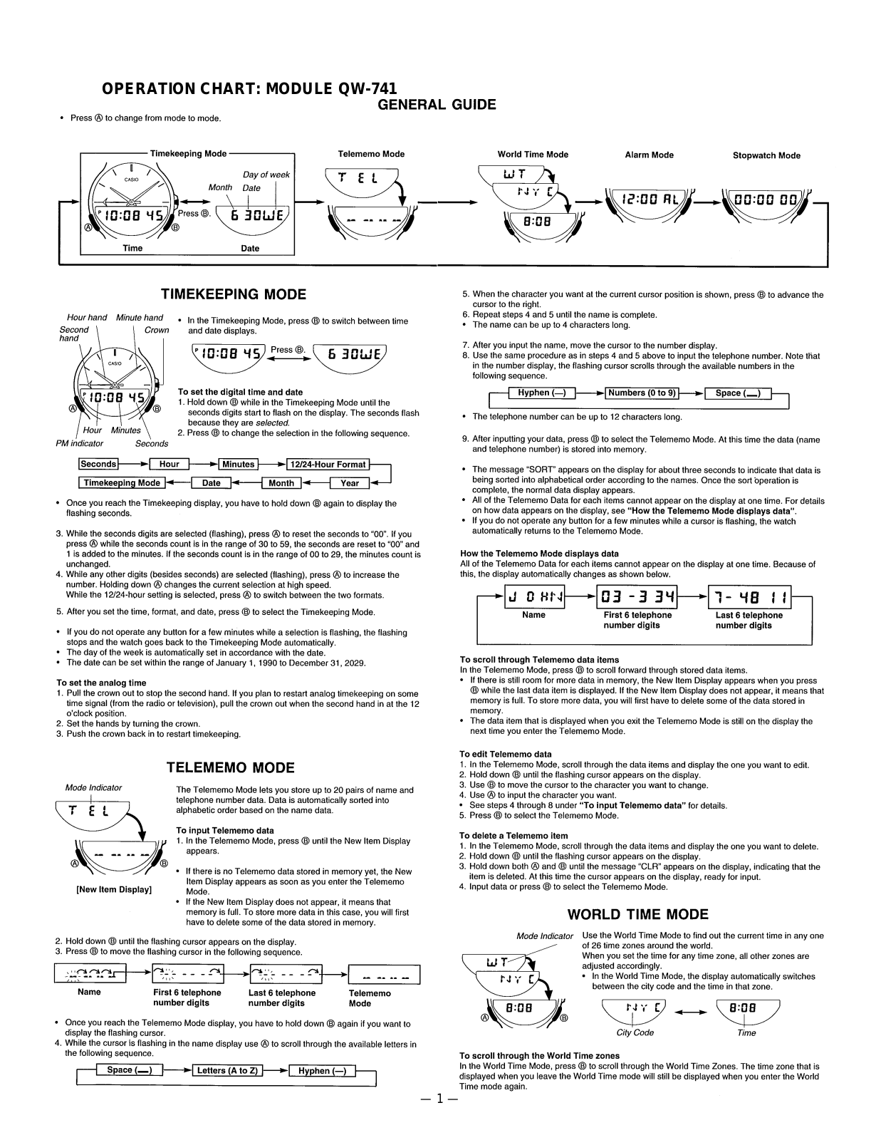 Casio 741 Owner's Manual