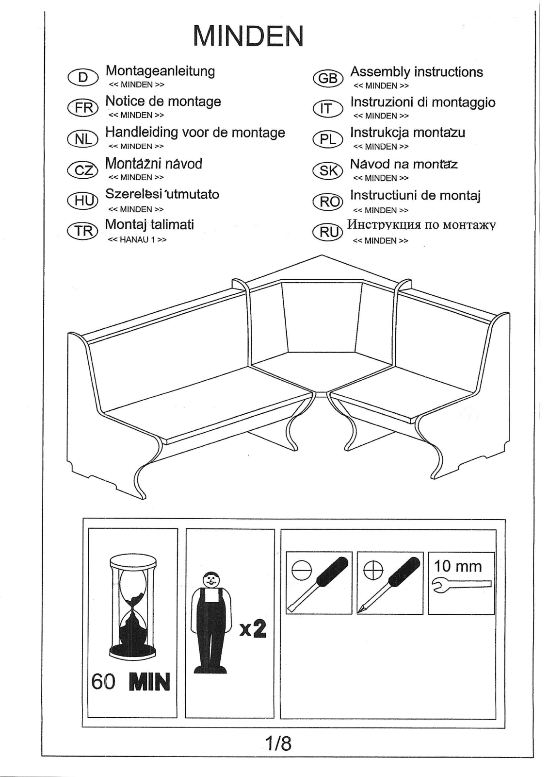 Home affaire Minden 3 Assembly instructions