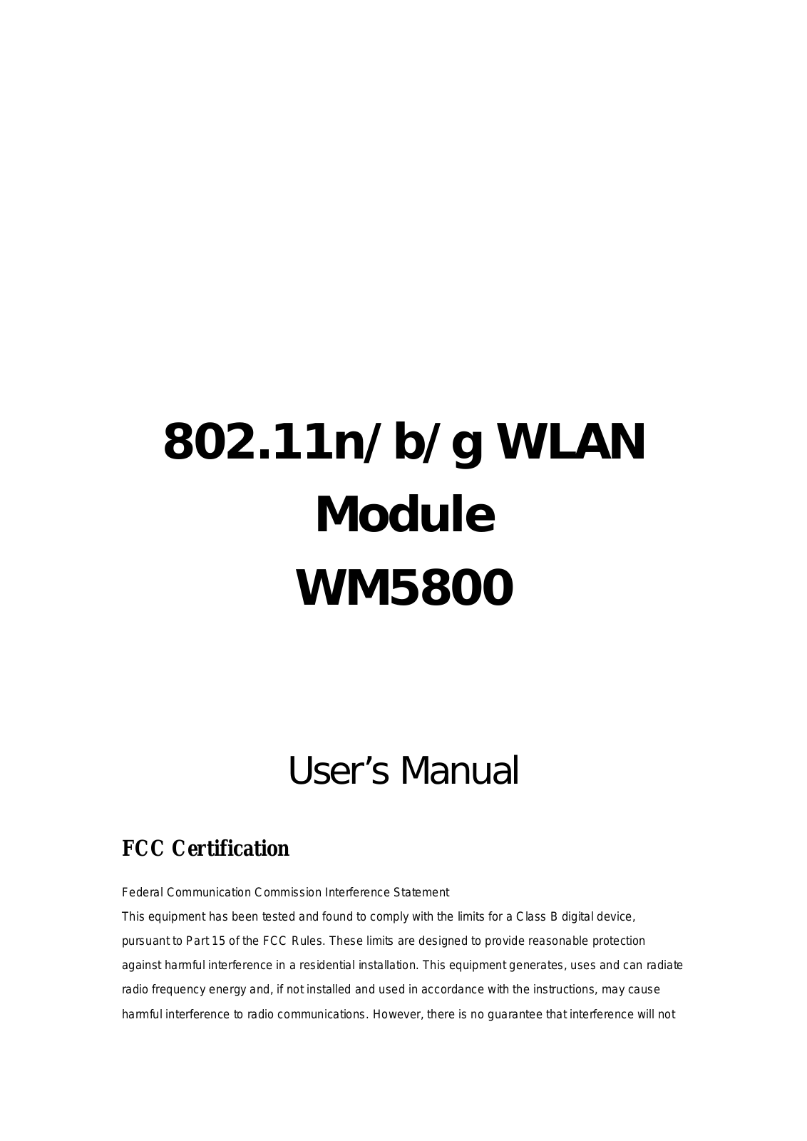 Abocom Systems WM5800 User Manual