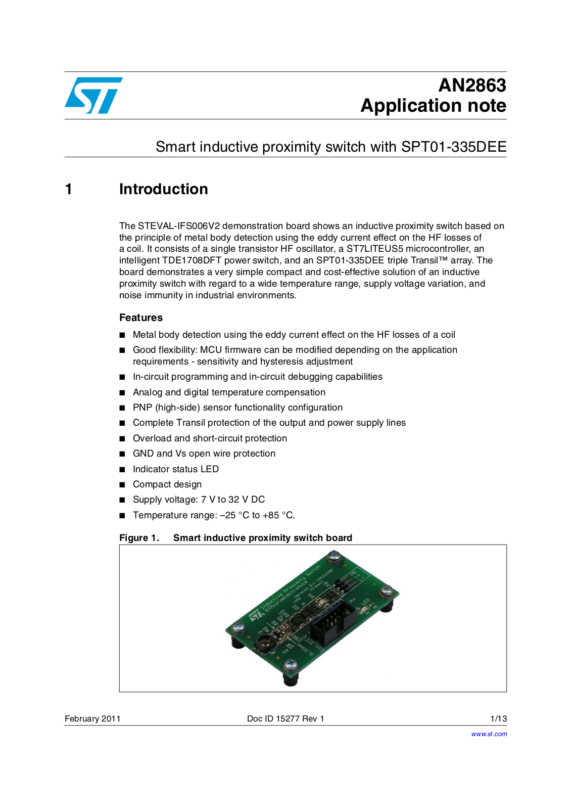 ST AN2863 APPLICATION NOTE